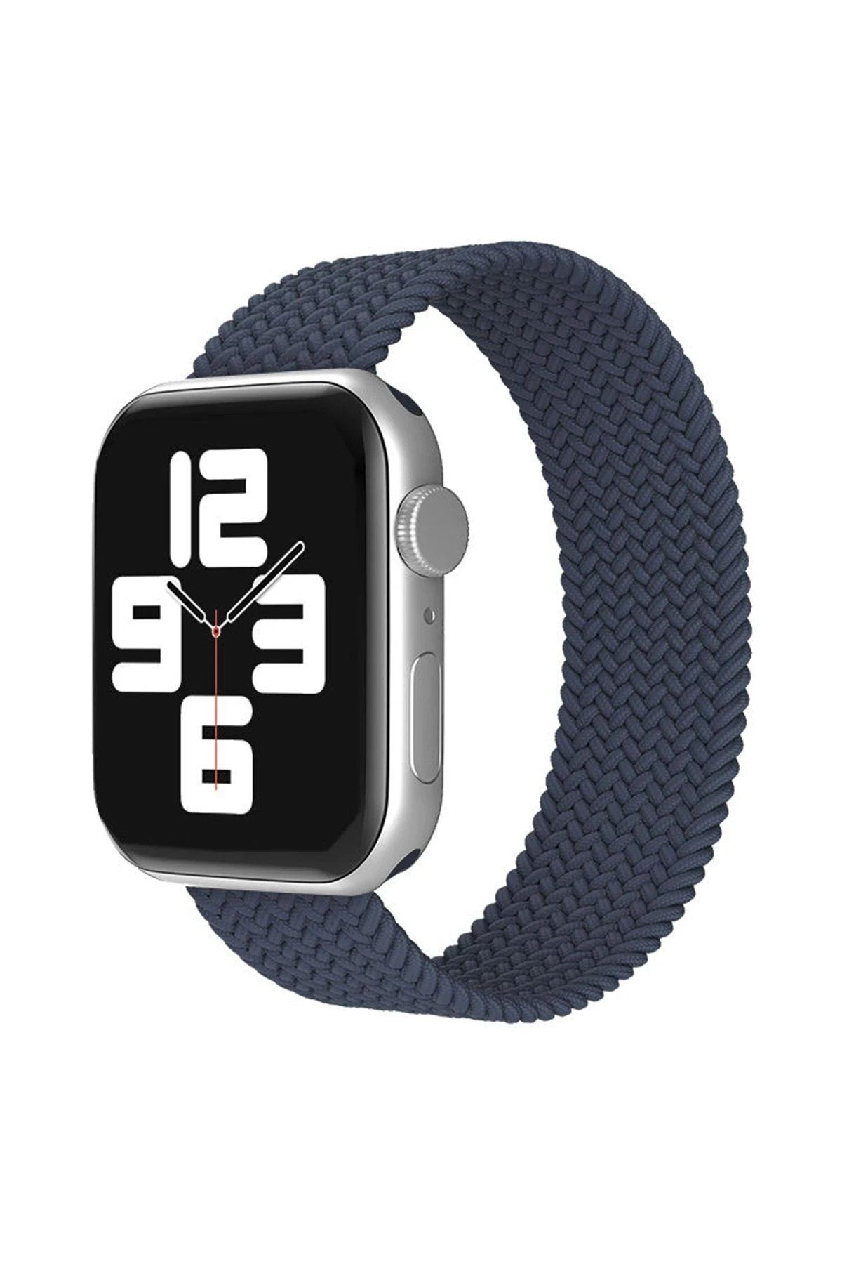 CepteToptan Newface Apple Watch 38mm Ayarlı Solo Silikon Kordon - Lacivert