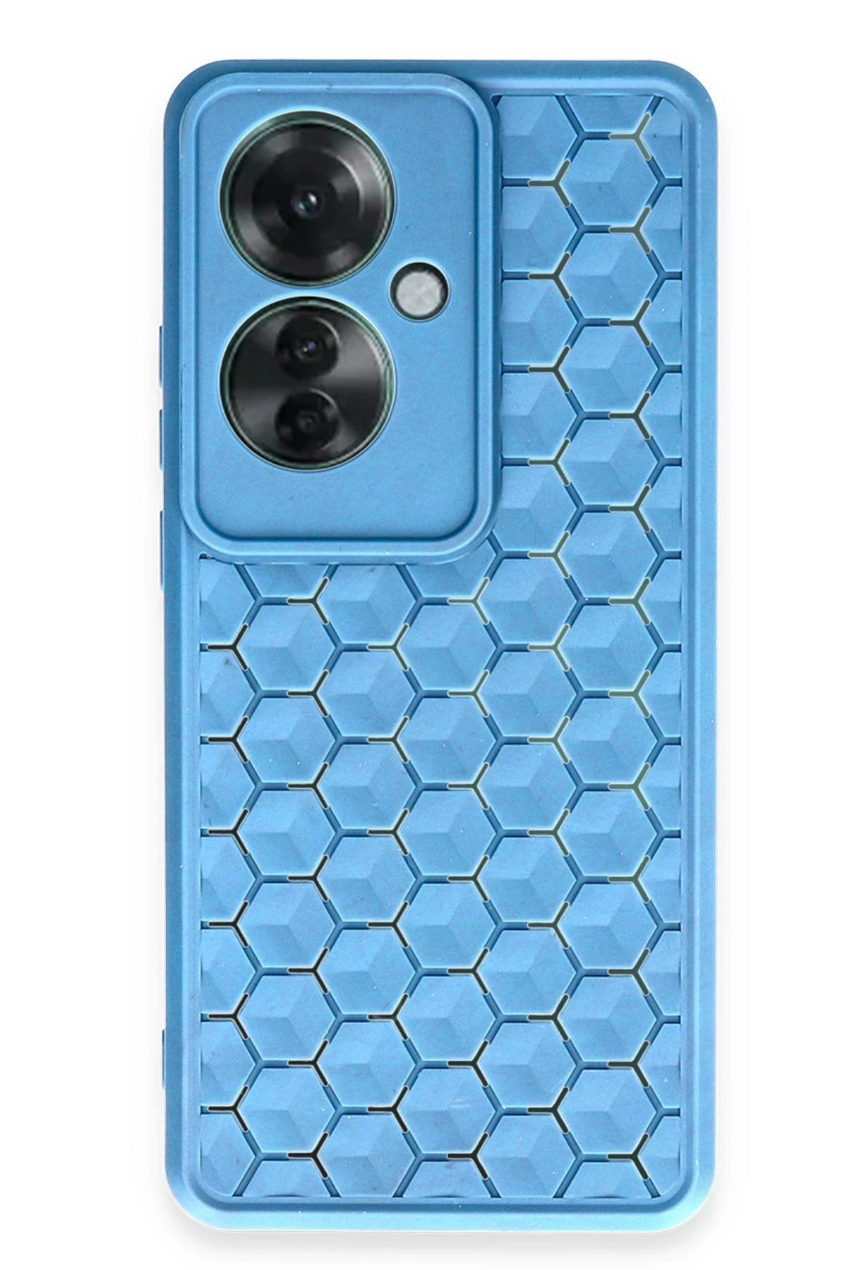 CepteToptan Newface Oppo Reno 11F Kılıf Petek Silikon Kapak - Mavi