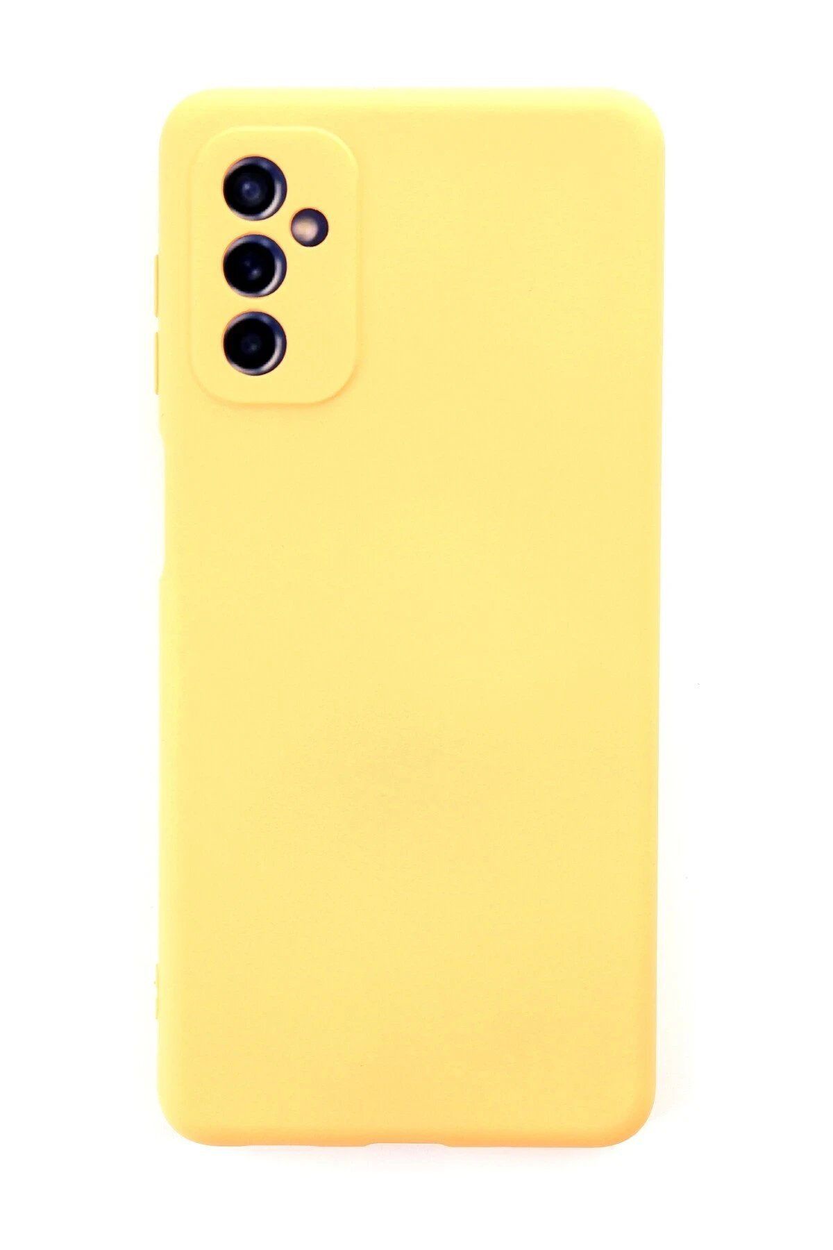 CepteToptan Newface Samsung Galaxy M52 5G Kılıf Nano içi Kadife Silikon - Sarı
