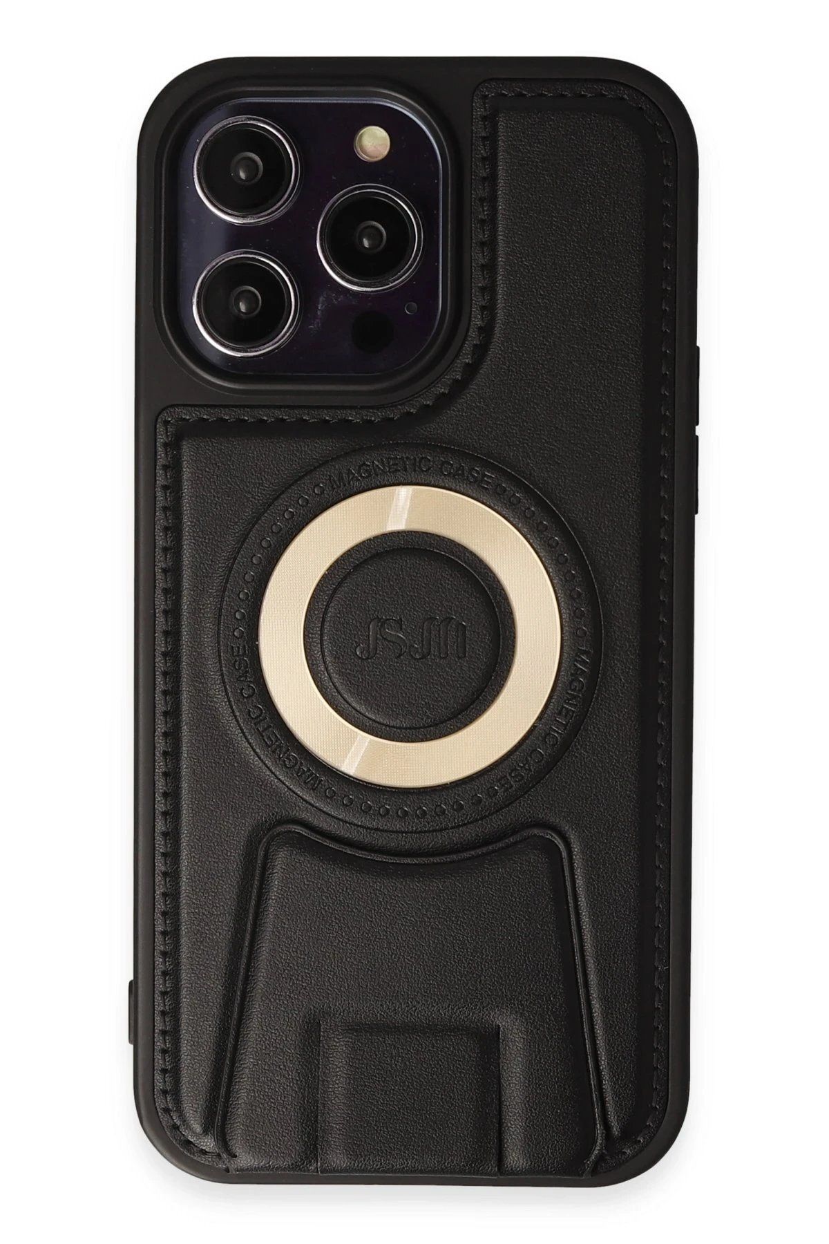 CepteToptan Newface iPhone 13 Pro Max Kılıf Merkür Magneticsafe Standlı Kapak - Siyah
