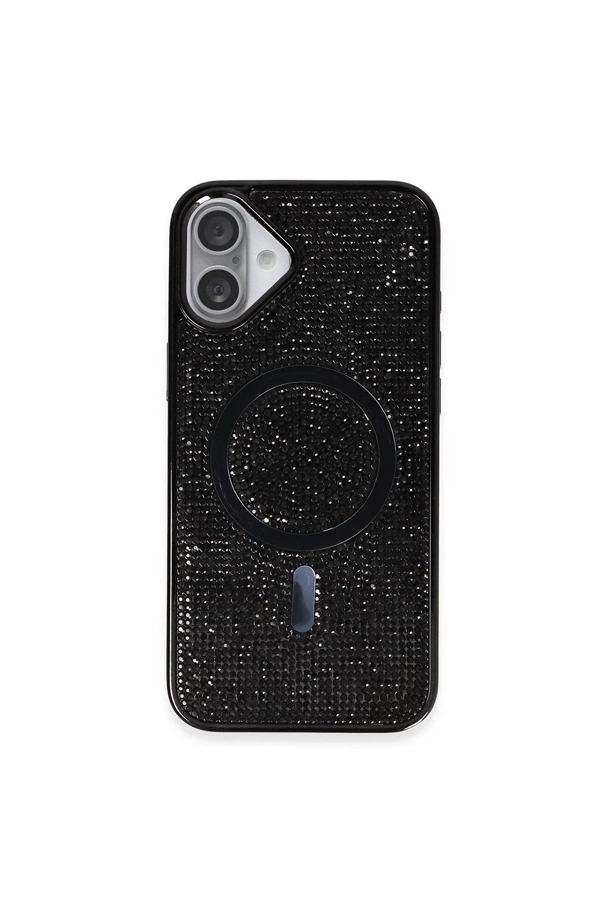 CepteToptan Newface iPhone 16 Kılıf Diamond Magsafe Kapak - Siyah