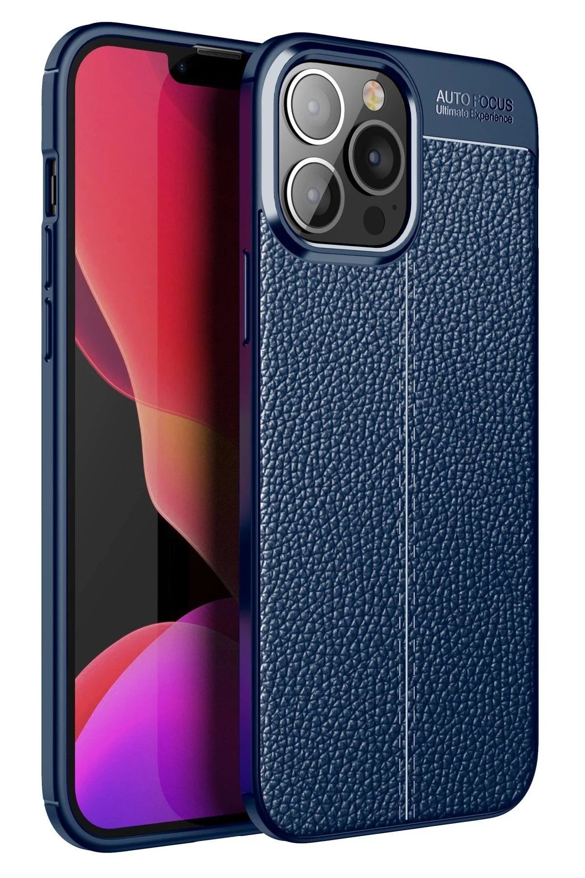CepteToptan Newface iPhone 15 Pro Max Kılıf Auto Focus Kapak - Lacivert