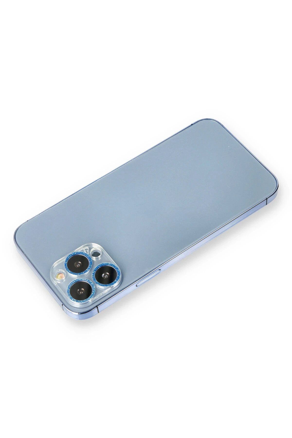 CepteToptan Newface iPhone 12 Pro Max Shine Kamera Lens Koruma Cam - Mavi