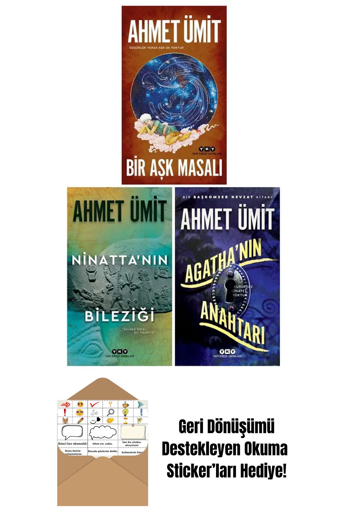 Yapı Kredi Yayınları Ahmet Ümit 3 Kitap Set + Okuma Sticker'ları