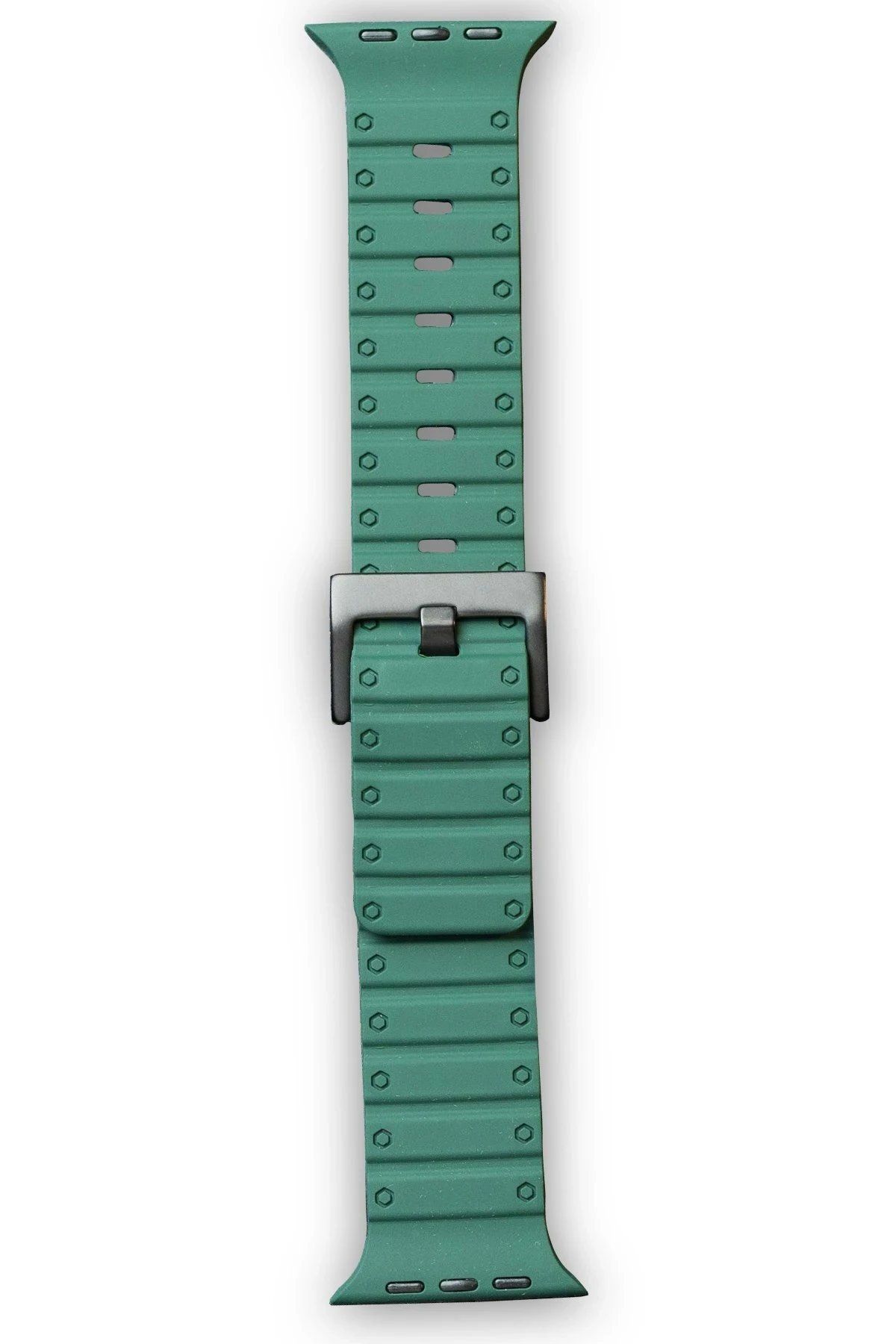 CepteToptan Newface Apple Watch 42mm Uyumlu  Magnus Mıknatıslı Silikon Kordon - Koyu Yeşil