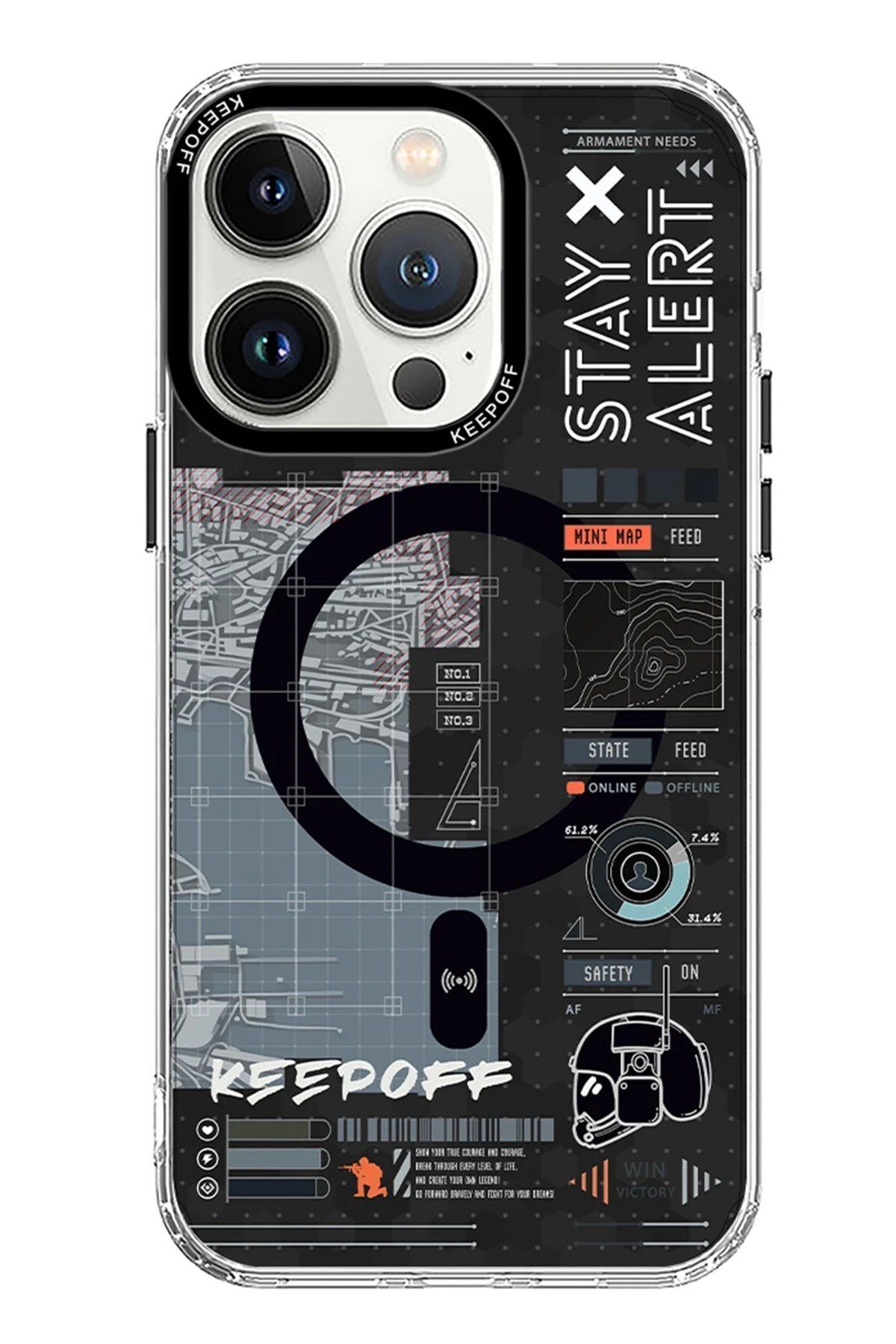 CepteToptan Keep Off iPhone 15 Pro Max Battlefield Magsafe Kapak - Strategy