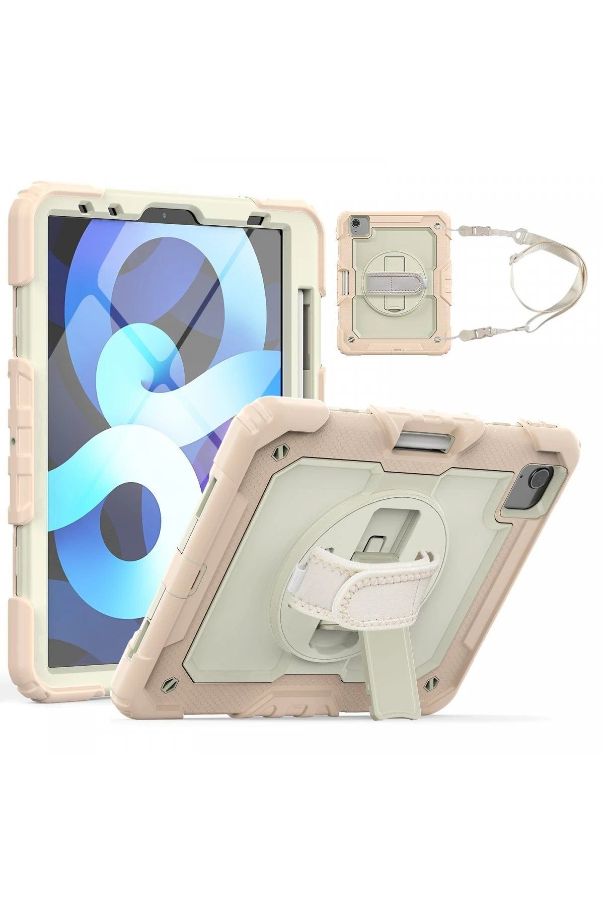 CepteToptan Newface iPad Pro 11 (2020) Kılıf Strap New Tablet Kapak - Pembe