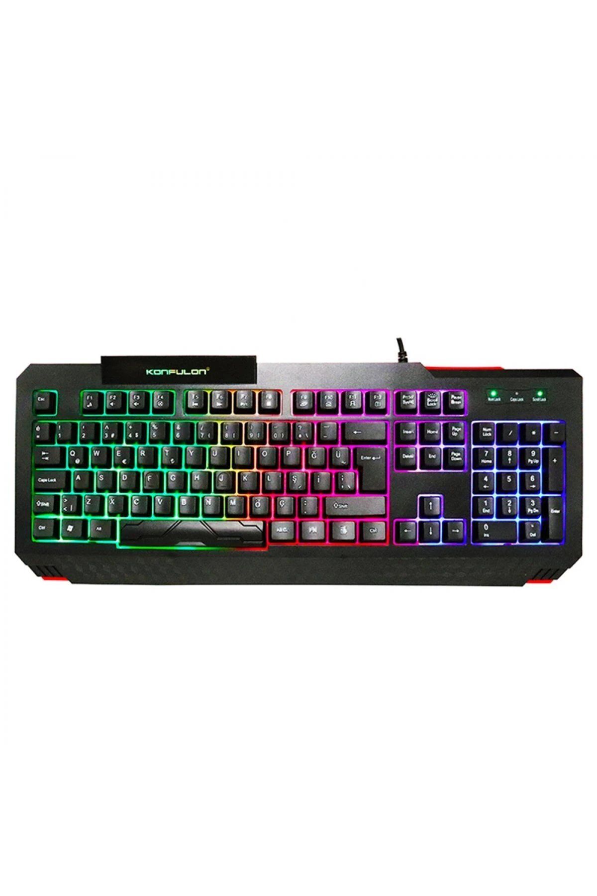 Toptan Bulurum Konfulon V2 RGB Işıklı Türkçe Q Kablolu Gaming Klavye