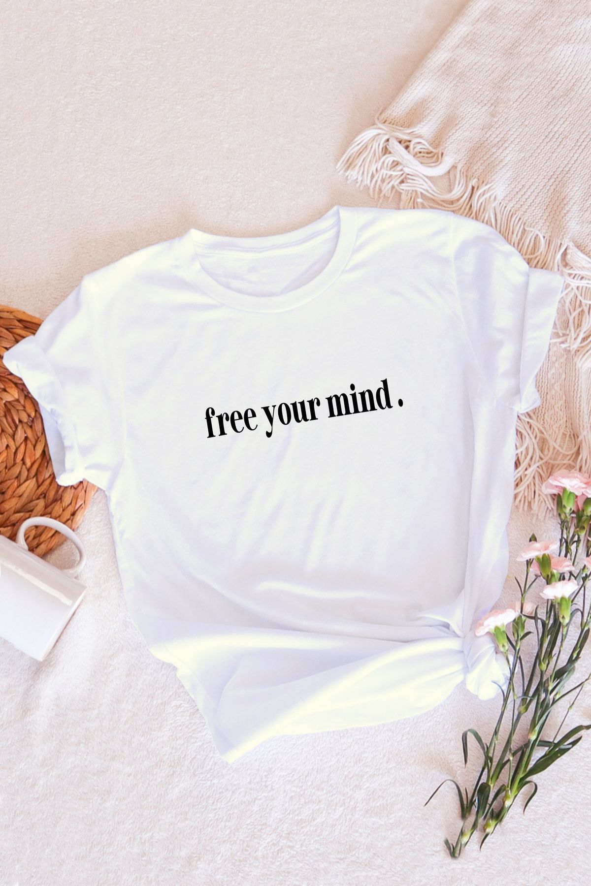 COOLE Kadın Free Your Mind Baskılı Regular Kalıp T-Shirt