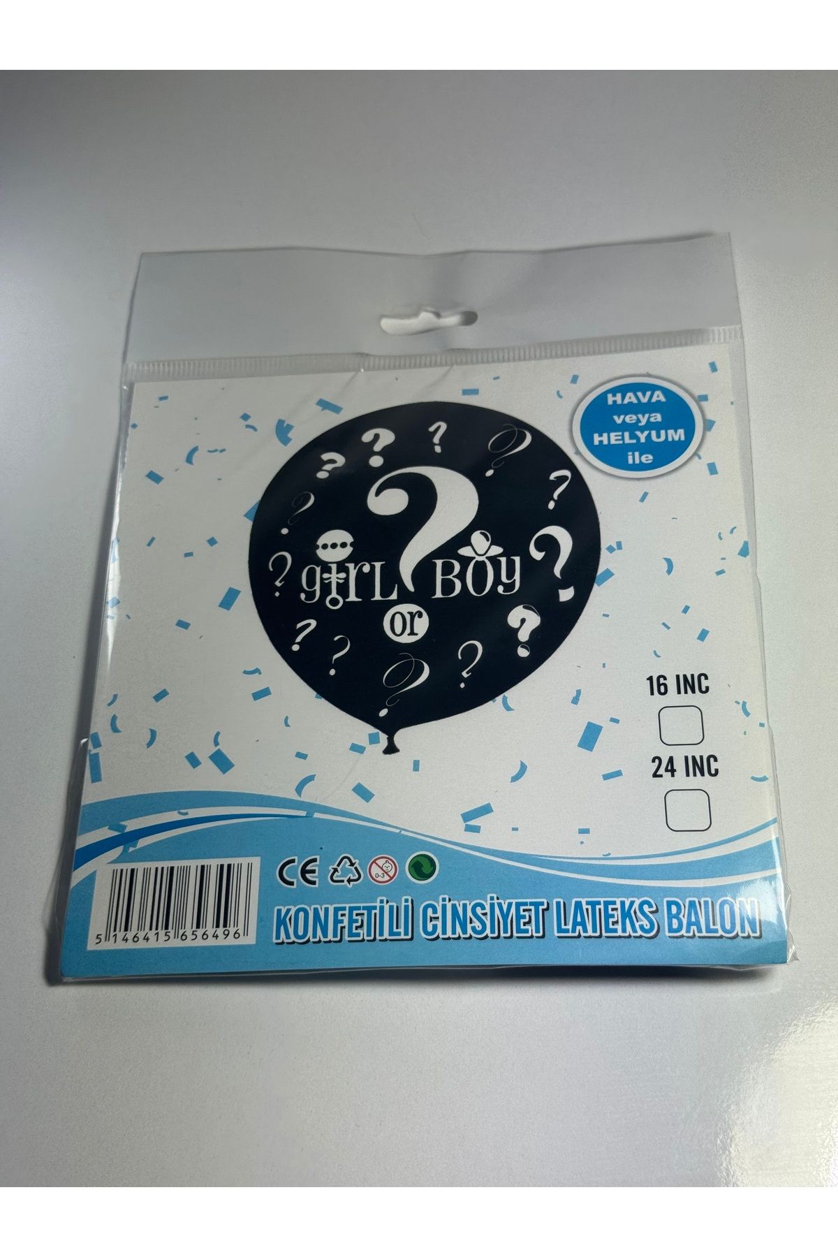 shop Cinsiyet Belirleme Balonu Büyük Boy Pulu Ile Beraber (mavi)