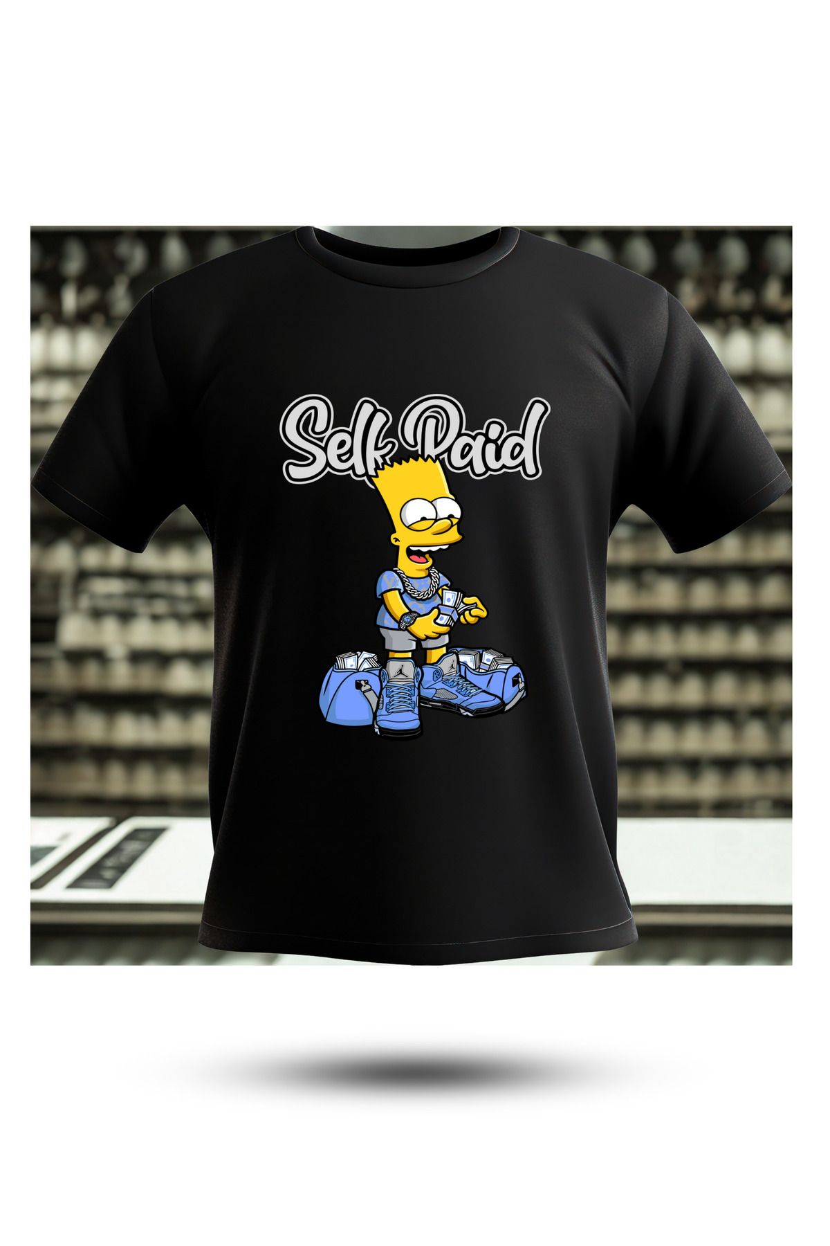 SCOODMAN Unisex ERKEK/KADIN Baskılı Oversize Pamuklu Bisiklet Yaka T-SHİRT