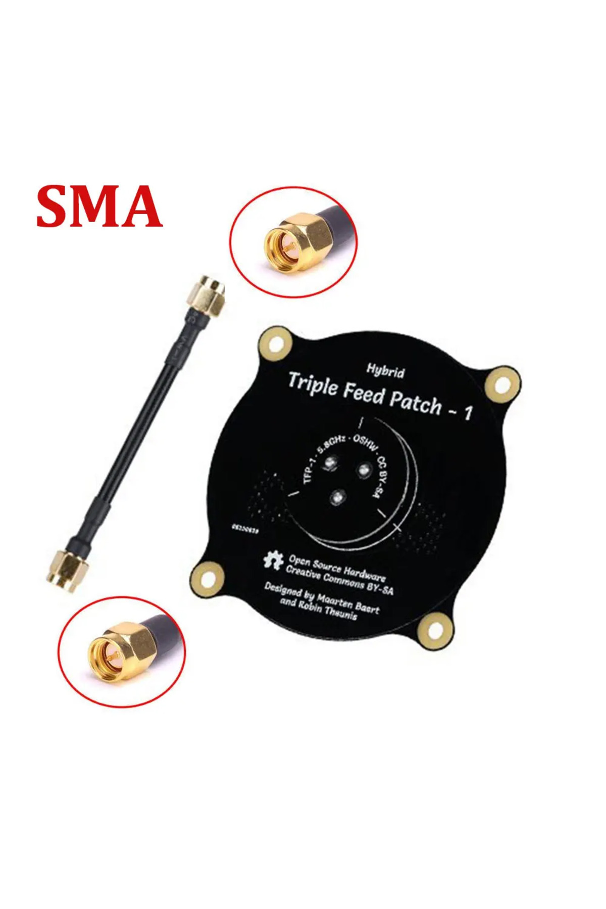 Yıldız İHA-Antenna Sma 5.8Ghz Triple Feed Patch Antenna Sma / Rp Sma Directional Circularly Polarized Antenna F 3