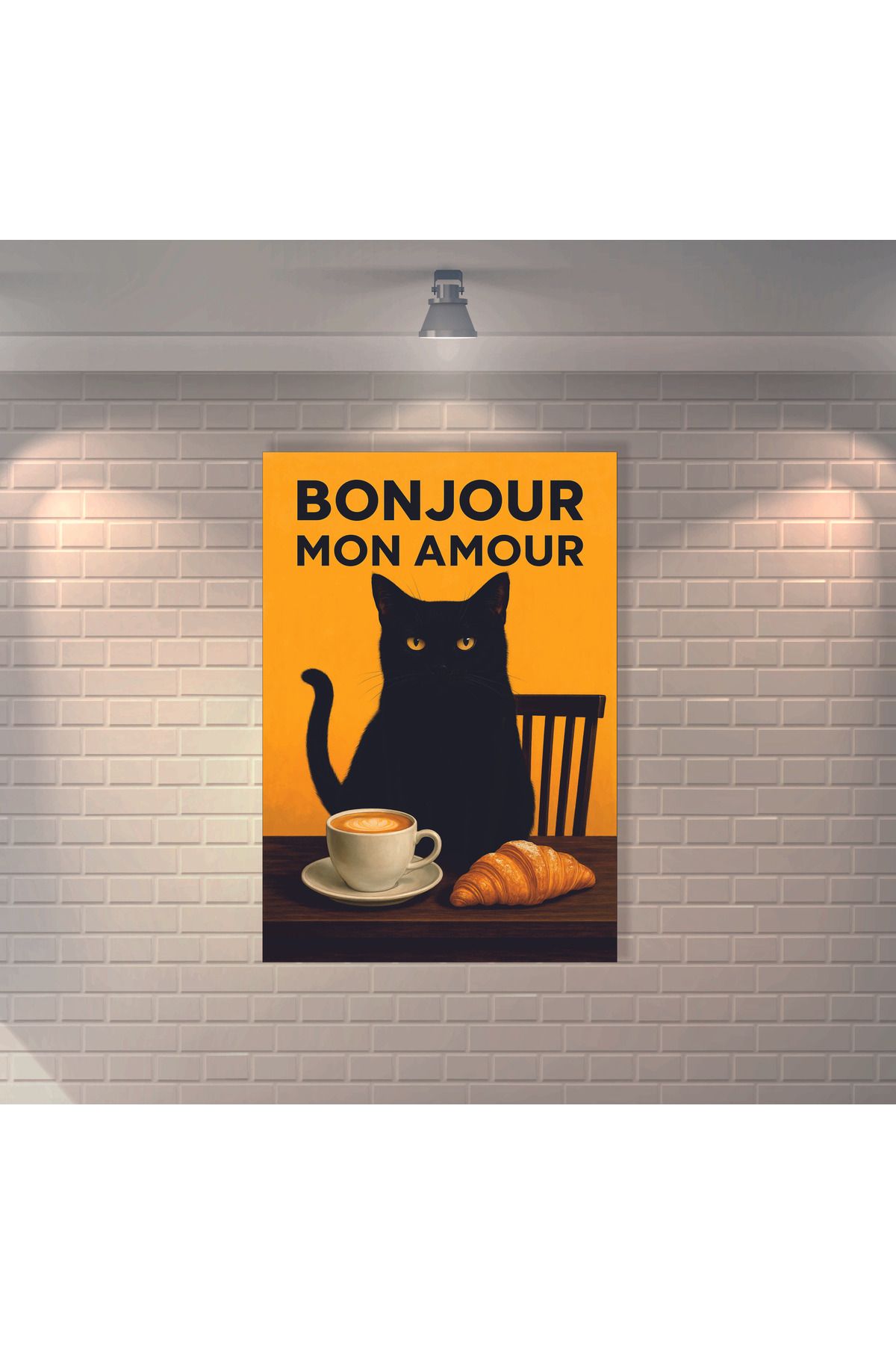 BBO REKLAM Bonjour Mon Amour Retro MDF Duvar Dekarasyon Tablosu