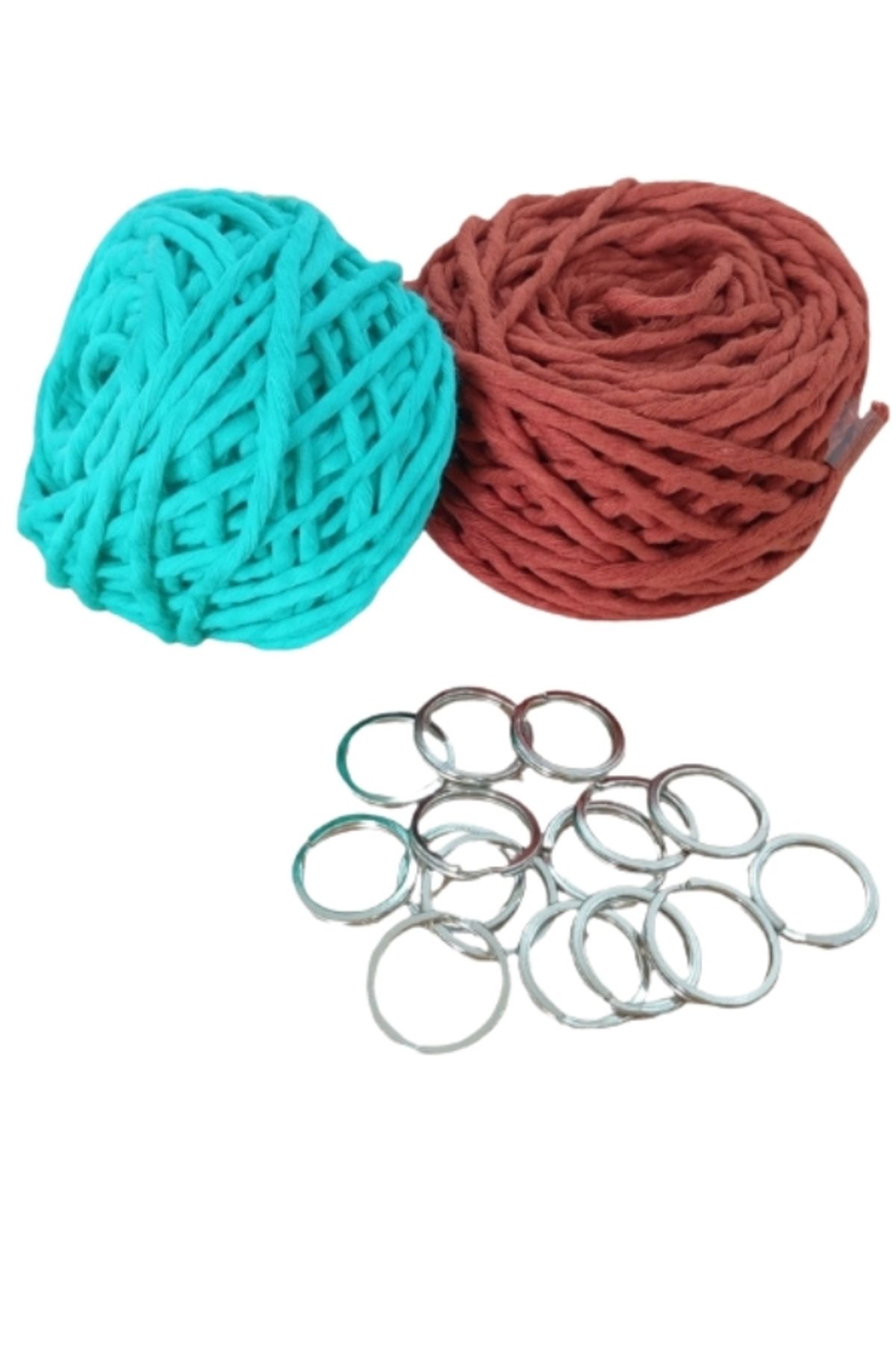 Gülşahın Tasarım Atölyesi Makrome Kiti / İki farklı renkli ip ile kutu içerikli / şeffaf plastik kutuda