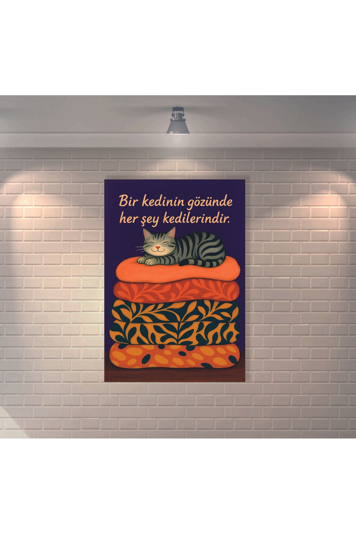 BBO REKLAM Bir Kedinin Gözünde Her şey Kedilerindir Retro MDF Duvar Dekarasyon Tablosu
