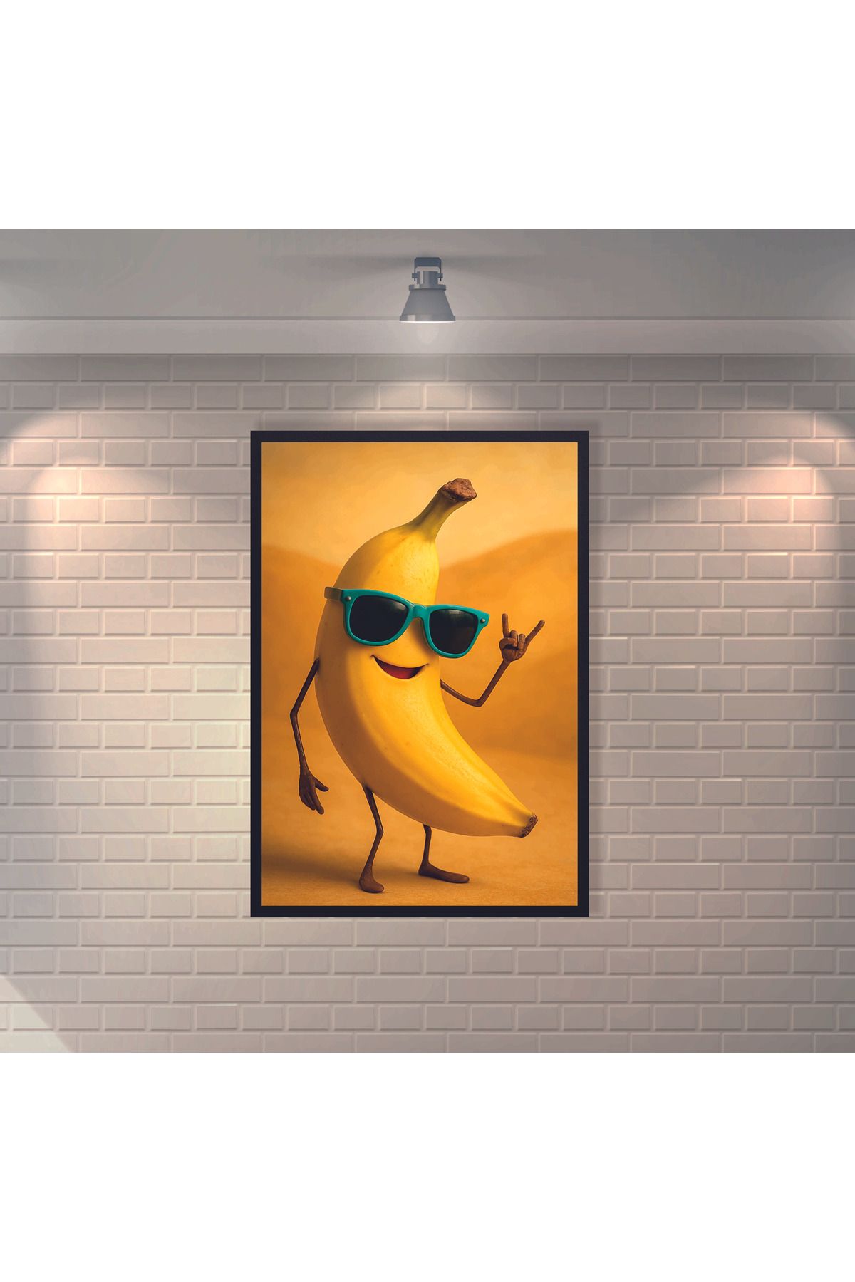 BBO REKLAM Gözlük Takan Rock Yıldızı Muz Retro MDF Duvar Dekarasyon Tablosu