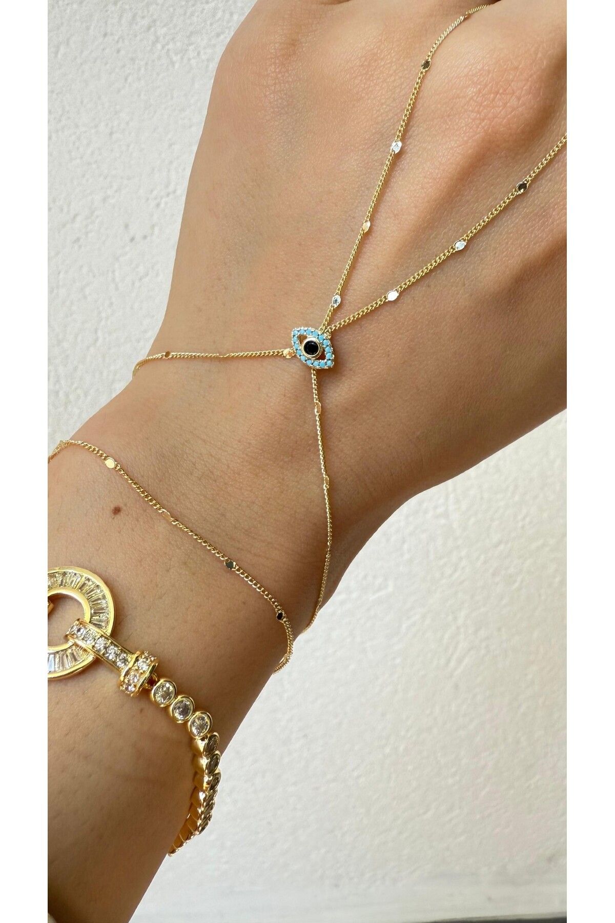 mercanjewelry Marka Model Pullu ve Göz Detaylı Gold Zincir Şahmeran