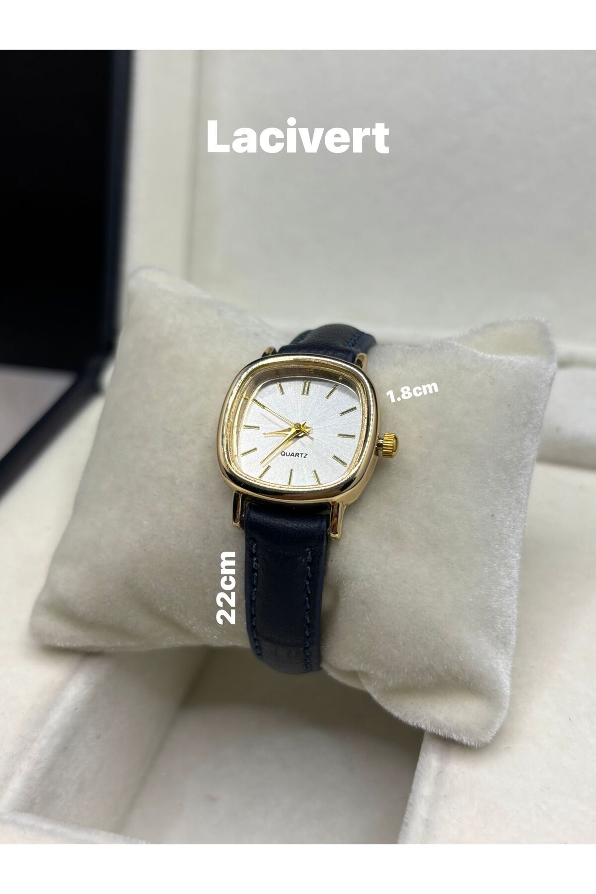 Brality Retro Vintage Kadın Kol Saati –Hakiki Deri LACİVERT Renk , Şık Ve Zarif Tasarım GOLD RENK Model 0021
