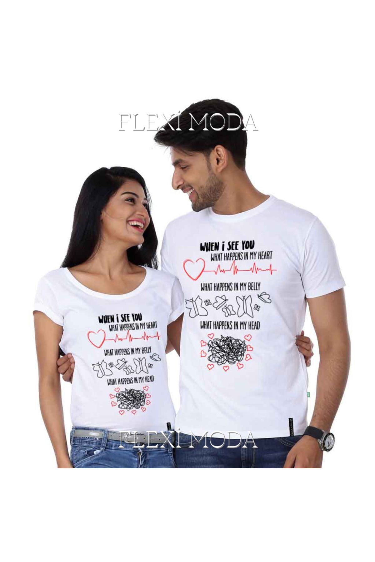 Hunors Sportswear & Company When I See You Yazılı Sevgili Çift Kombini Oversize 2'li Tişört
