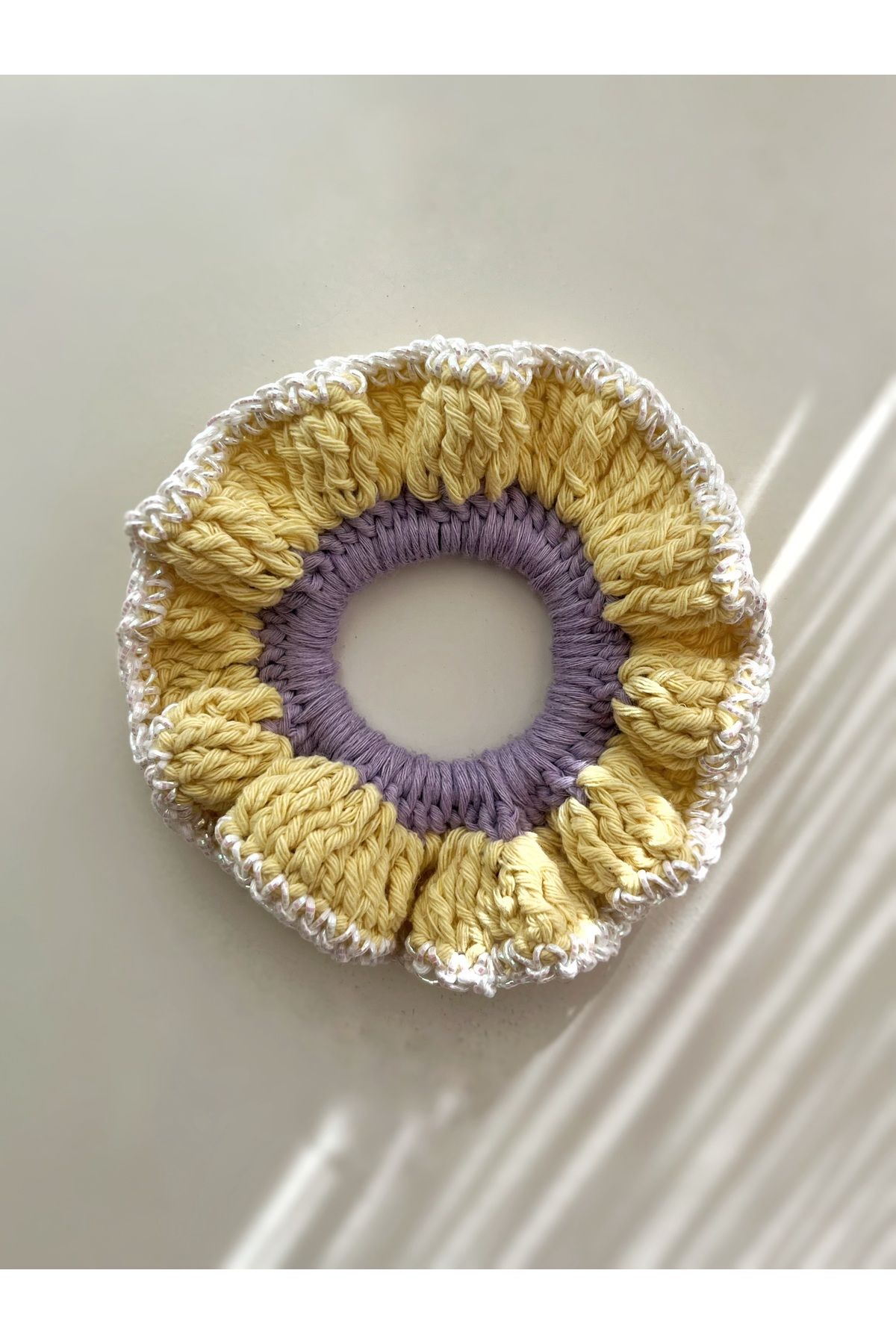 Poshy Atelier El Yapımı Örgü Scrunchie Yazlık Saç Tokası Aksesuarı Süsü