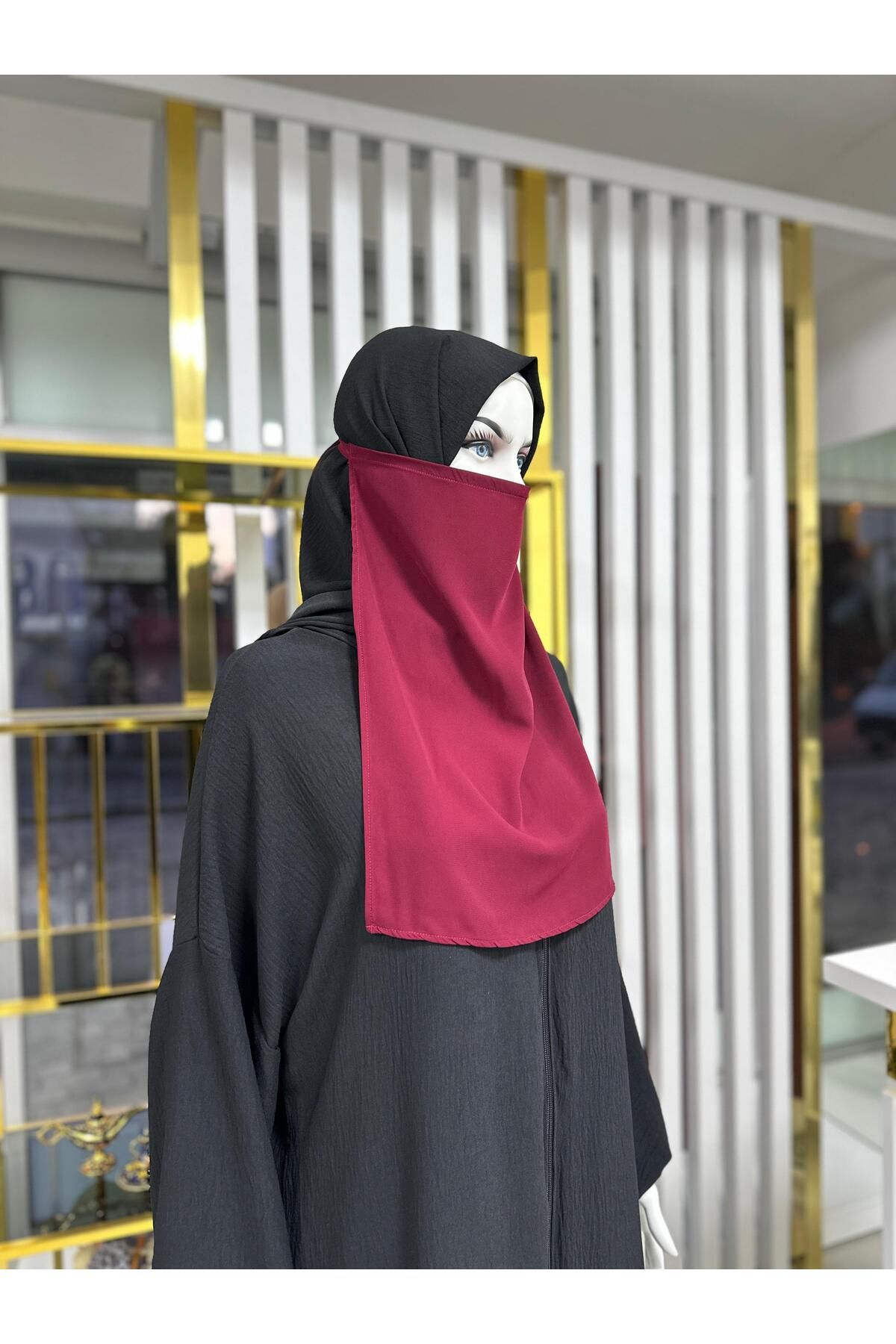 erasra class iç peçe dikdörtgen ,hijab.nikap bordo renk