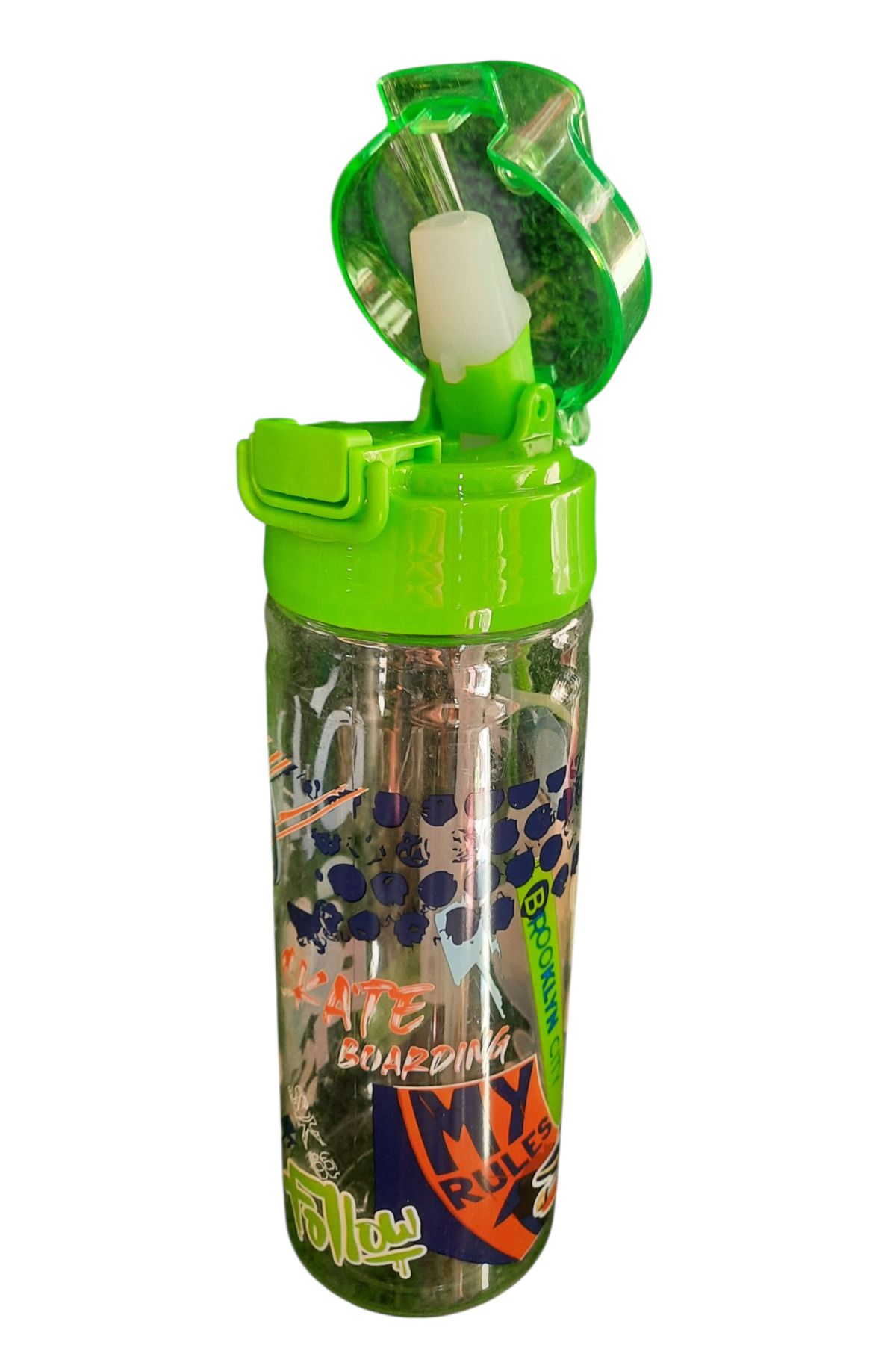 suluk plastik 500 ml Suluk , Matara Pipetli Kilitli Ve Askılı Pembe