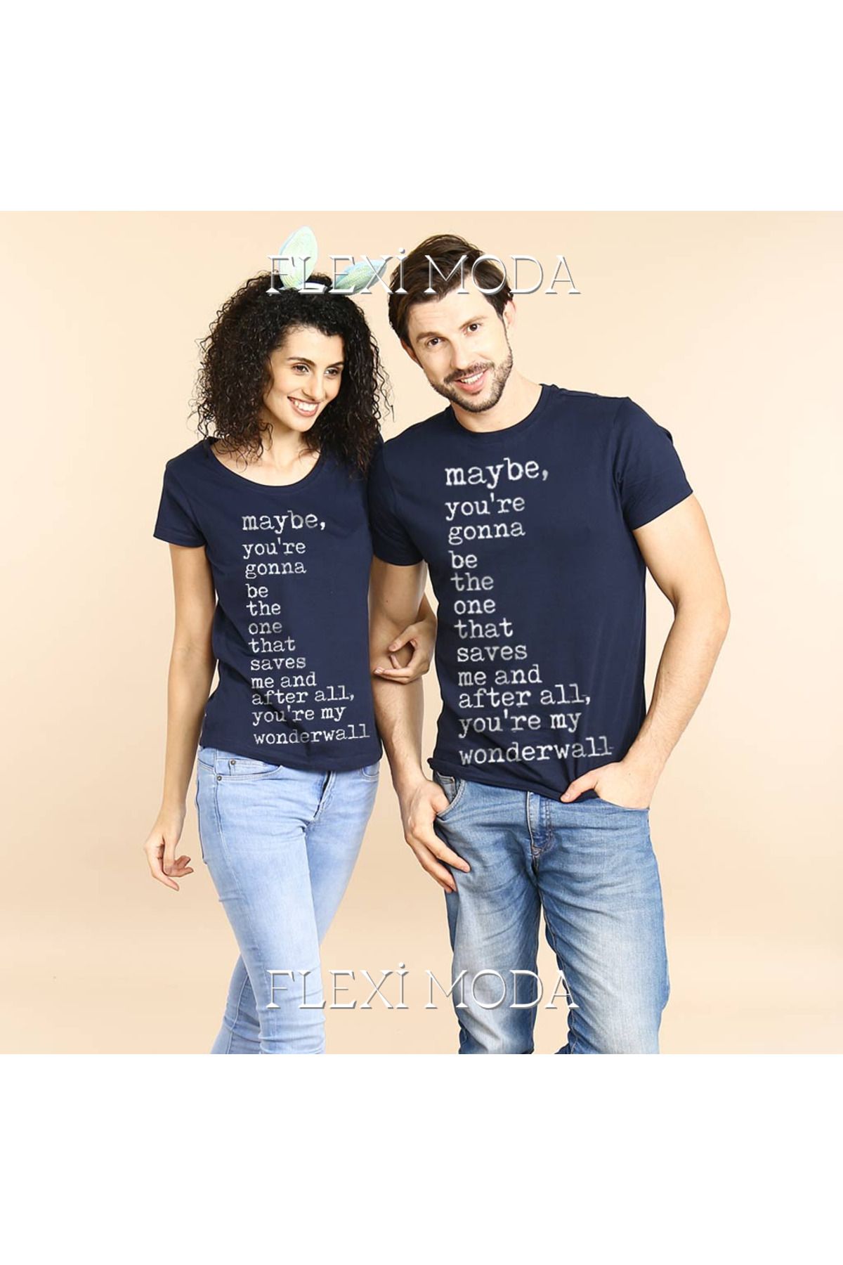 Hunors Sportswear & Company May Be You Are Gonna Yazılı Sevgili Çift Kombini Oversize 2'li Tişört