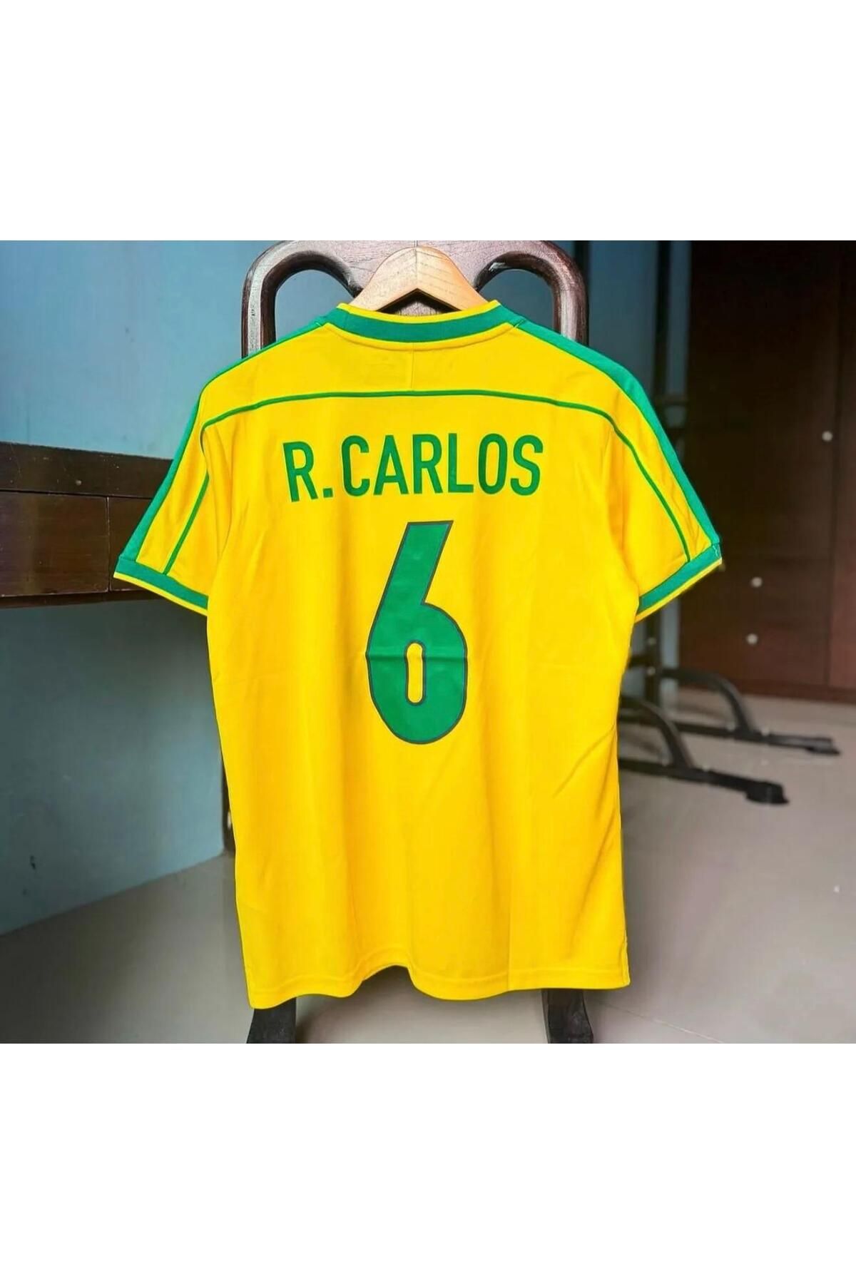 BARBITOS Brezilya Milli Takımı 98 Dünya Kupası Roberto Carlos Nostalji Yetişkin Taraftar Forması HD1199