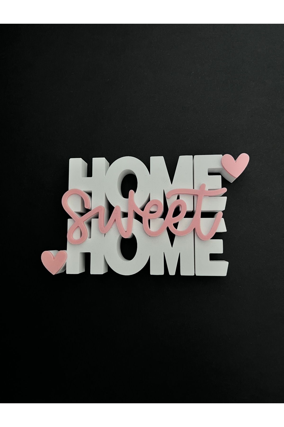 Yuflin Design Home Sweet Home Yazılı Dekoratif Biblo - 3d Baskı Masaüstü Ev Dekoru (13X7X1,5 CM)