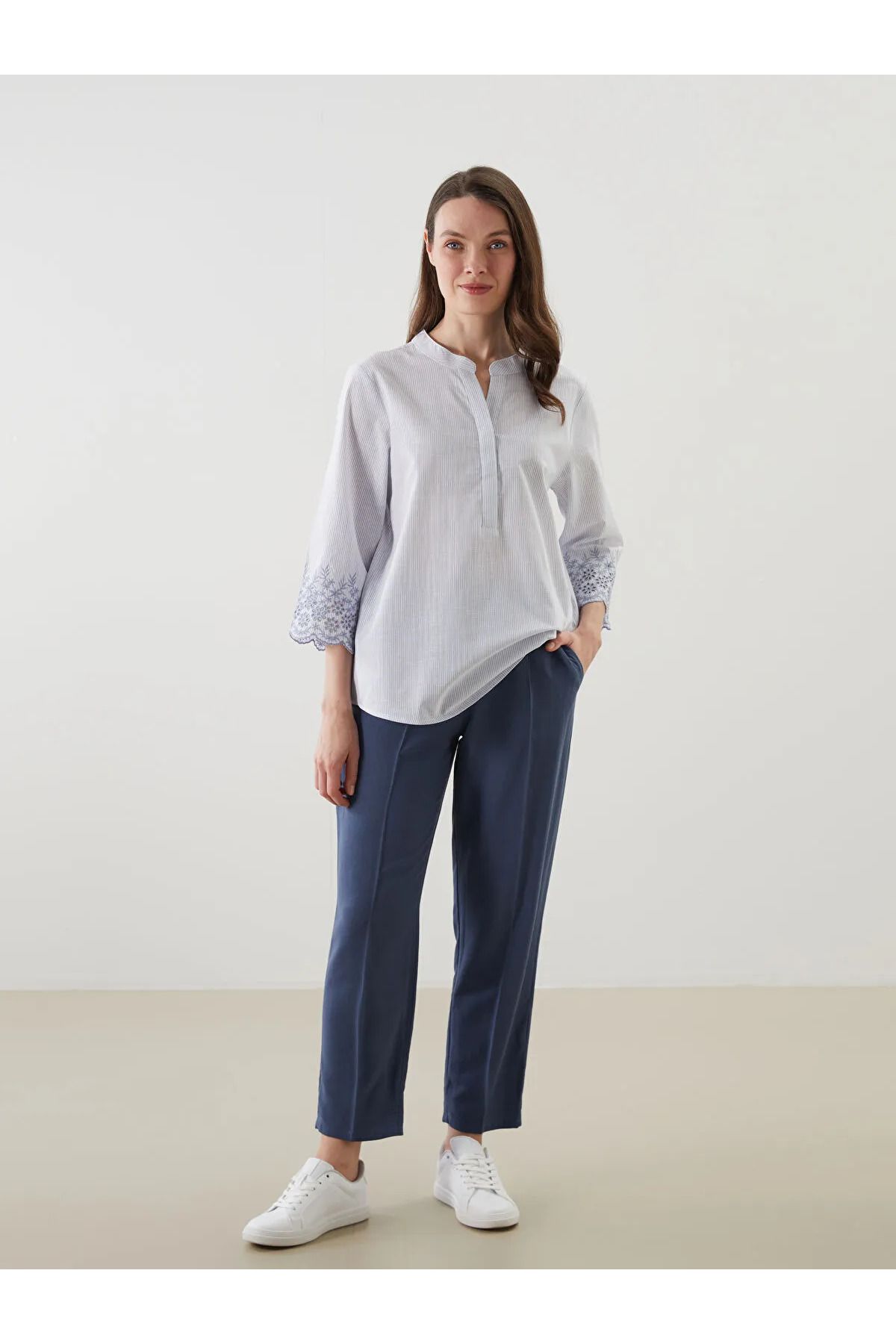 LC Waikiki-Pantaloni de damă în amestec de in cu talie elastică 6