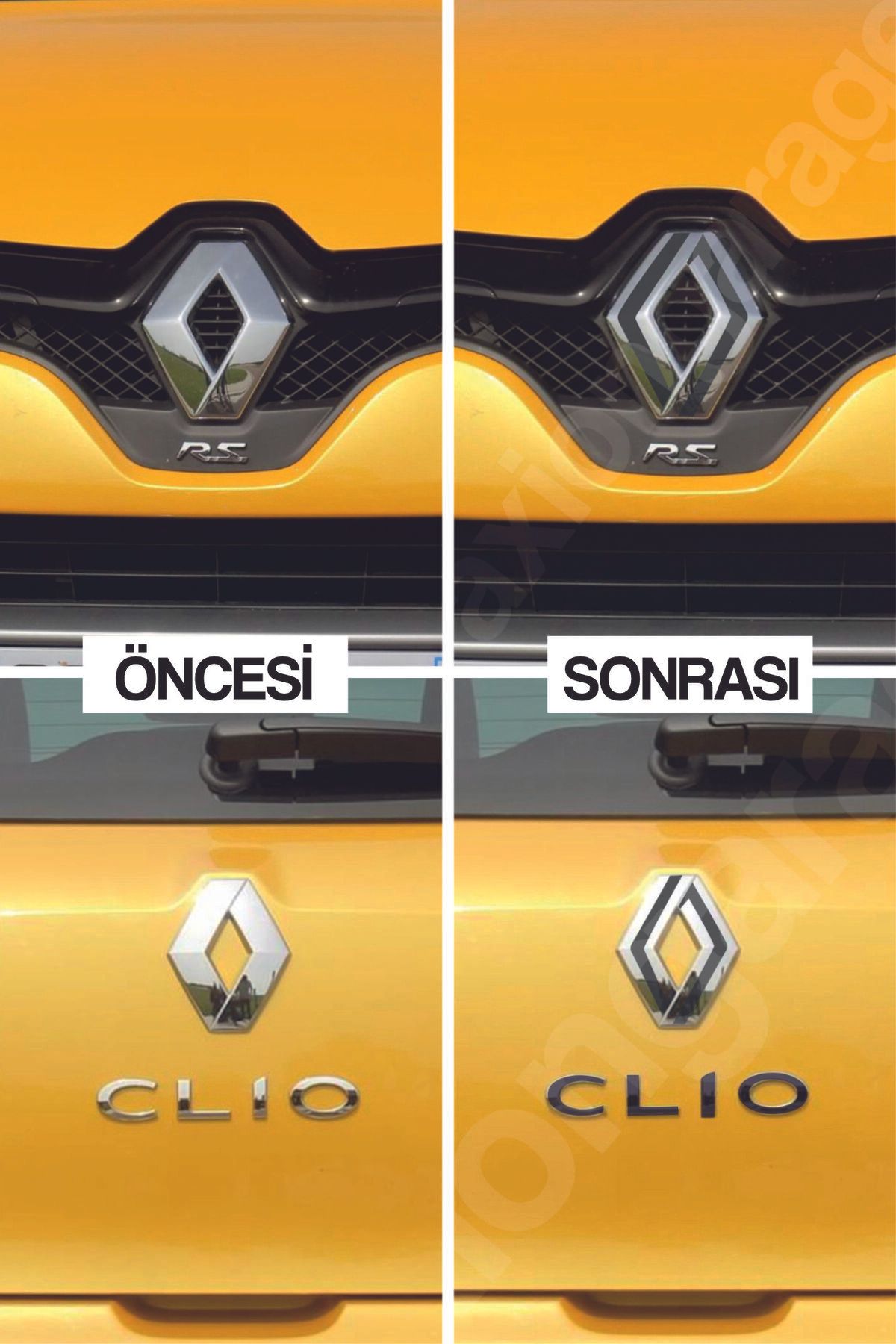 Axion Garage CLİO 4 YENİ AMBLEM GÖRÜNÜM STİCKER / RENAULT CLIO 4 YENİ AMBLEM STİCKER/ UZUN ÖMÜRLÜ