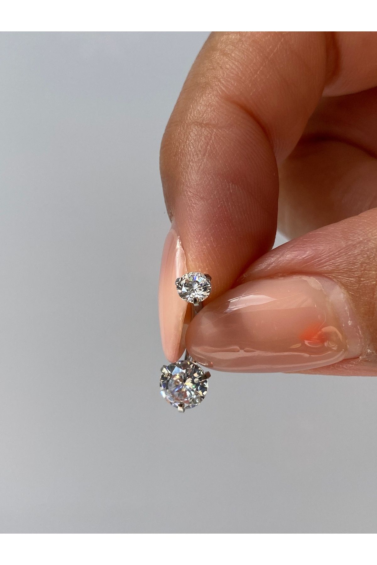 kurukafagift Taşlı Parlak Çelik Göbek Piercing Minik Model