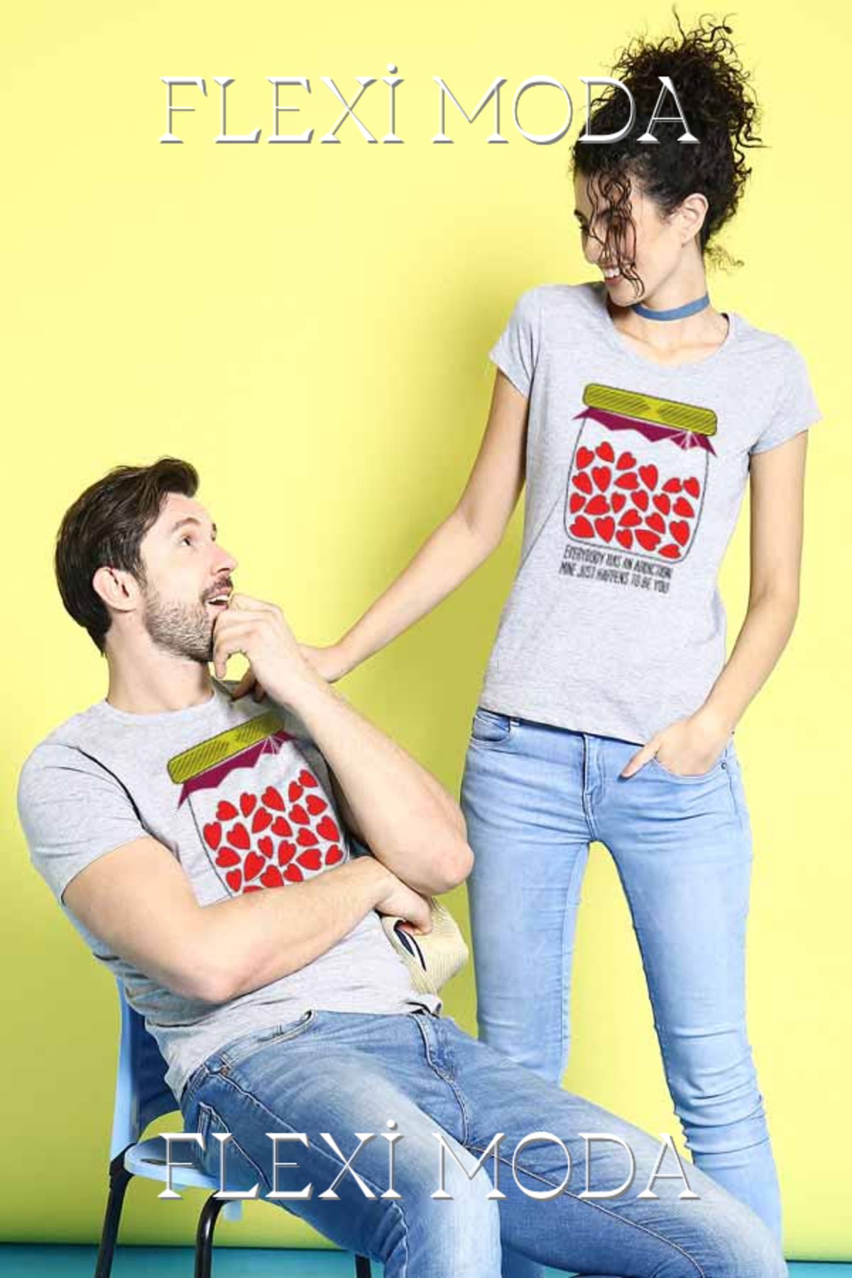 Hunors Sportswear & Company Every Buddy Has Addiction Temalı Sevgili Çift Kombini Oversize 2'li Tişört