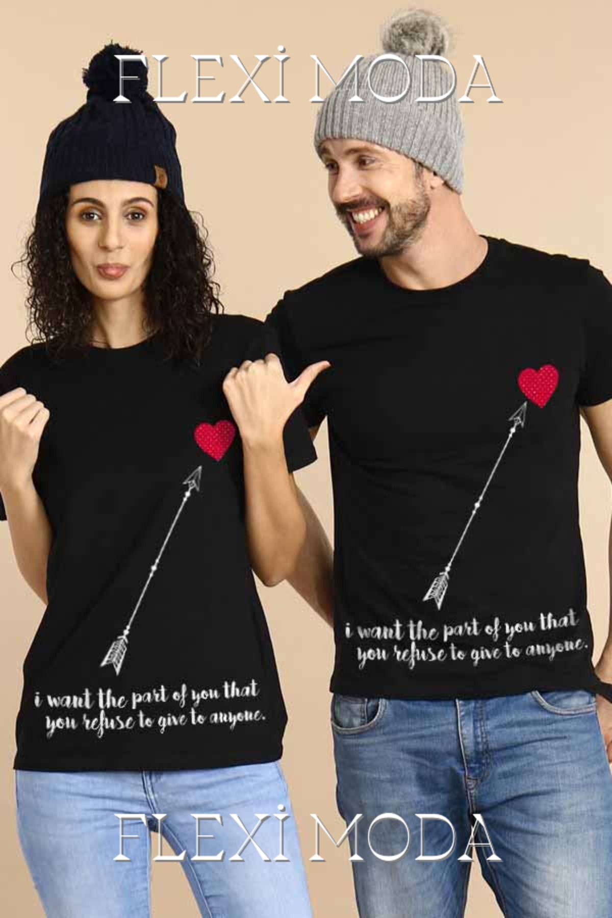 Hunors Sportswear & Company I Want The Part Of You Yazılı Sevgili Çift Kombini Oversize 2'li Tişört