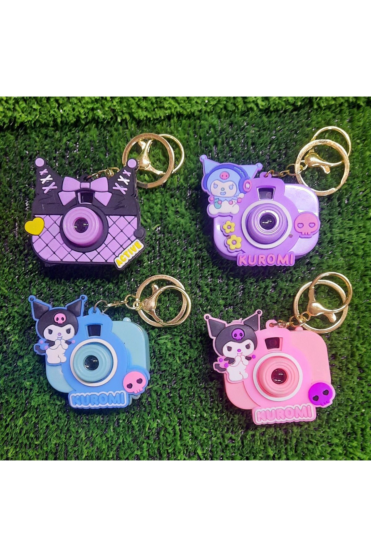 TOYSTAR Kuromi Karakterli Mini Projeksiyonlu Fotoğraf Makinesi, Projektör Anahtarlık