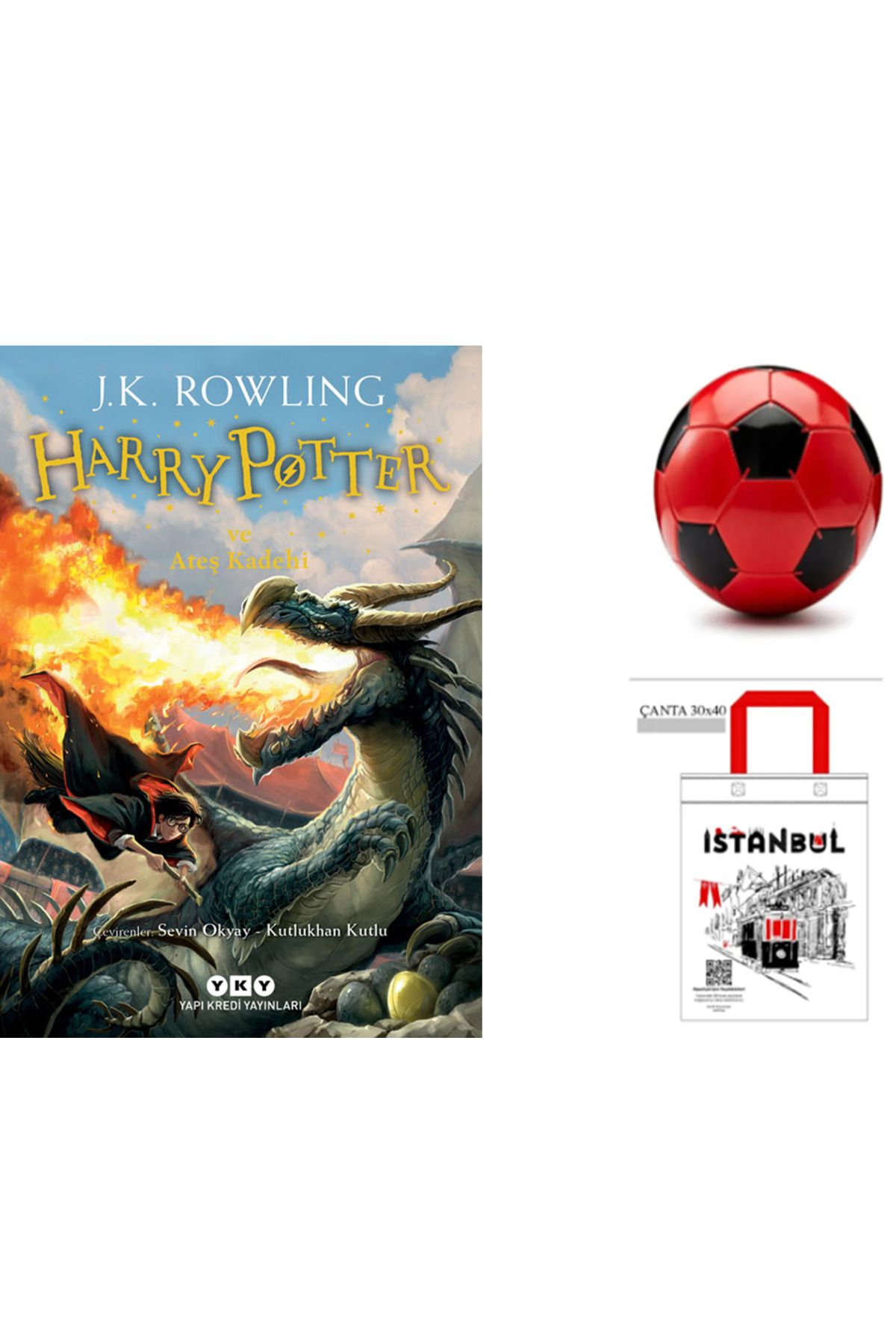 Yapı Kredi Yayınları Harry Potter ve Ateş Kadehi 4 futbol topu ve bez çanta hediyeli