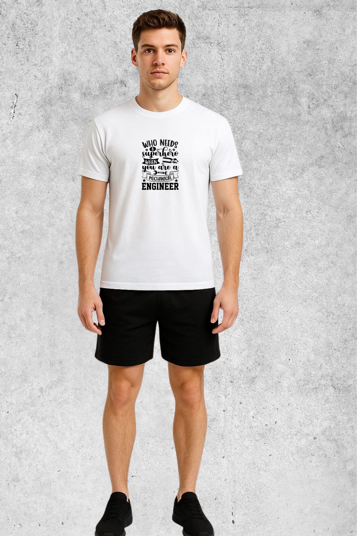 MOLICO Basic unisex sıfır yaka kısa kollu WHO NEEDS baskılı tshirt