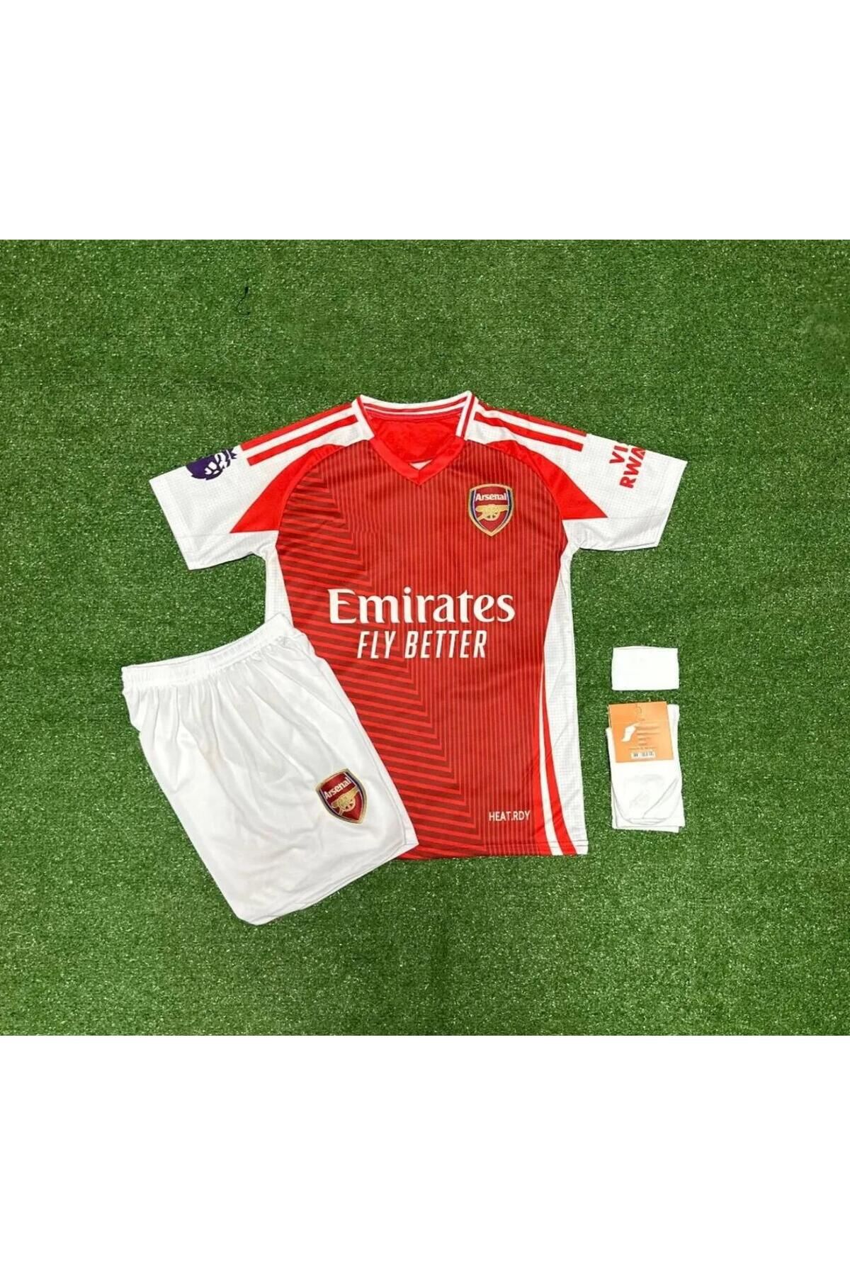 BARBITOS Arsenal 2025-26 Yeni Sezon Declan Rice İç Saha Çocuk Forması Hedyeli 4 lü Set Çorap Bileklik HD1199
