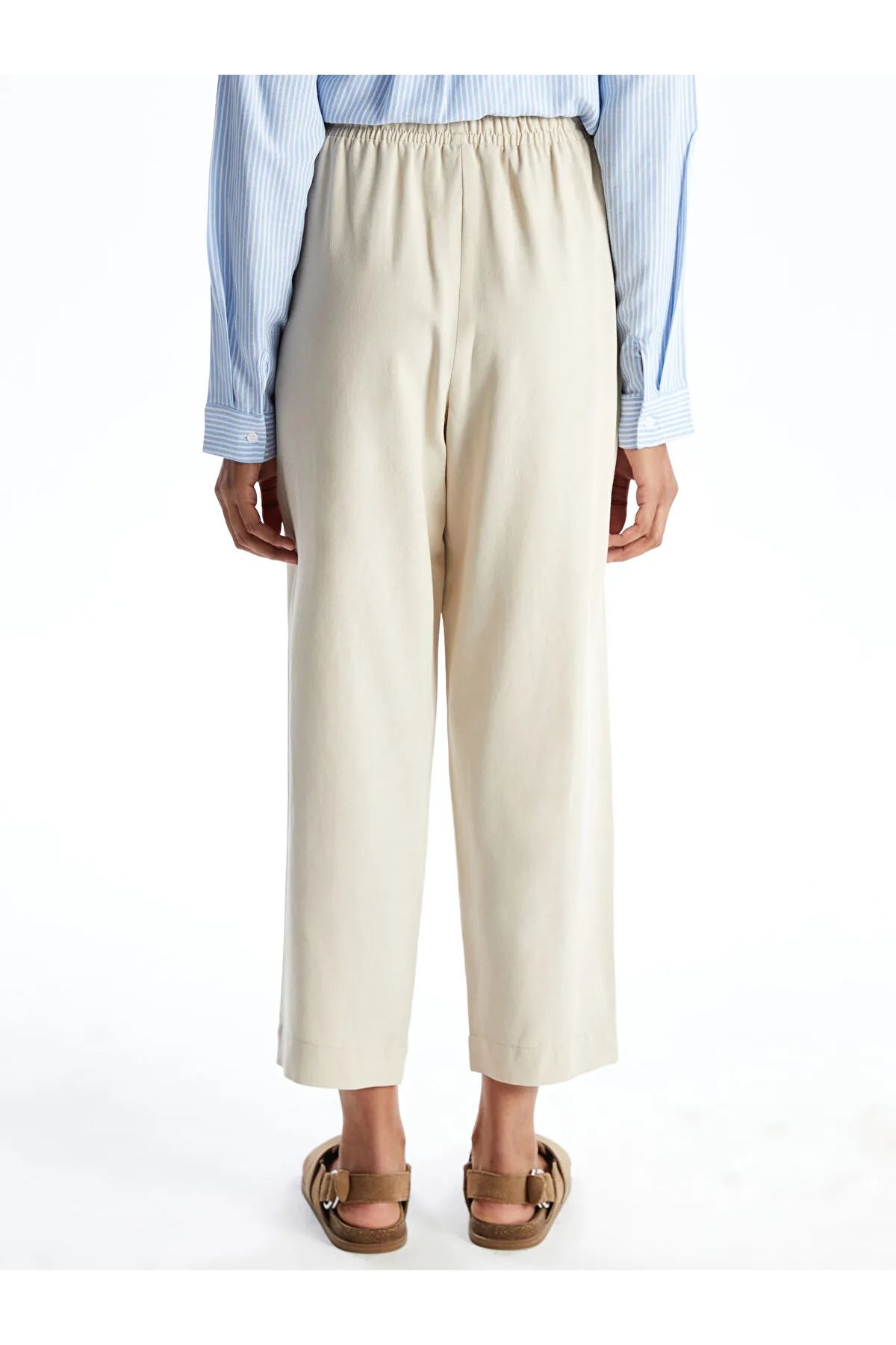 LC Waikiki-Pantaloni de damă în amestec de in cu talie elastică 6