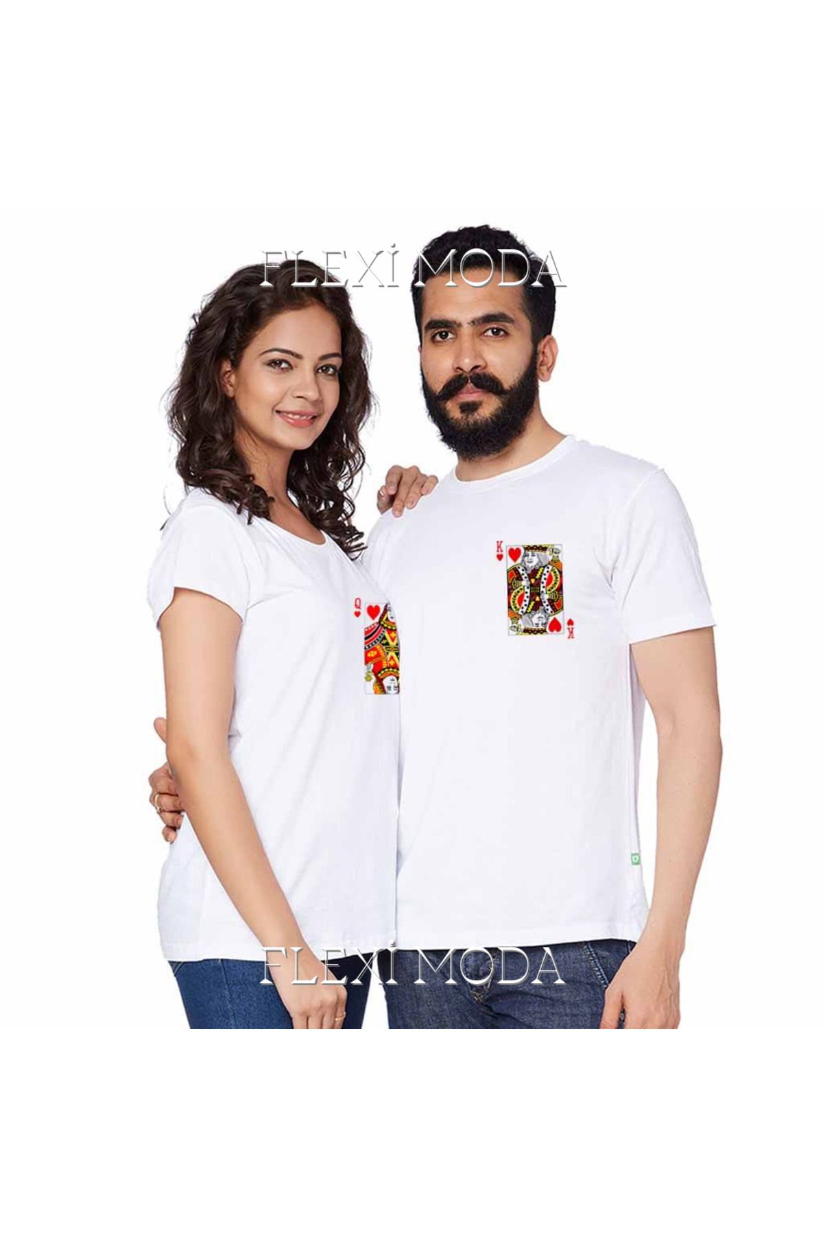 Hunors Sportswear & Company King Queen Yazılı Sevgili Çift Kombini Oversize 2'li Tişört