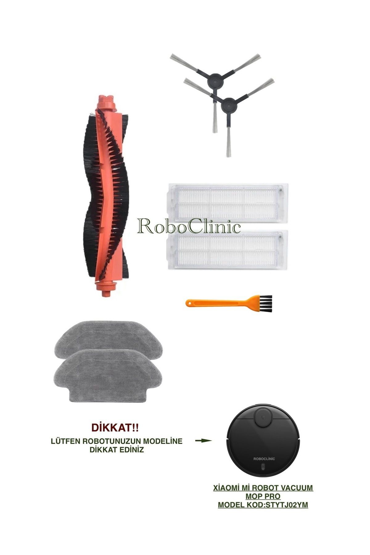 teknotrust Siyah Uyumlu Robot Süpürge Yenileme Seti, Temizlik Performansını Artırır