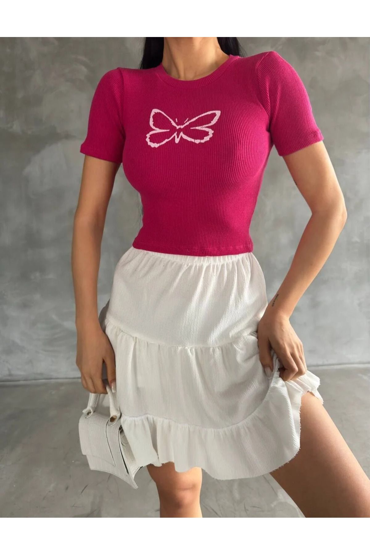 Alparla Boutique Kelebek Baskı T-Shirt