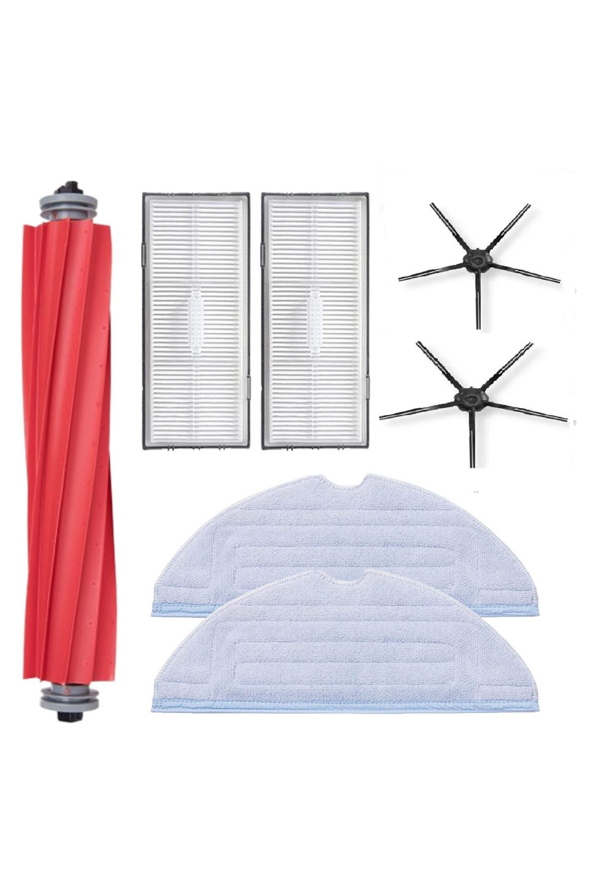 teknotrust Uyumlu Yedek HEPA Filtre ve Mop Seti, 7 Parça, Siyah