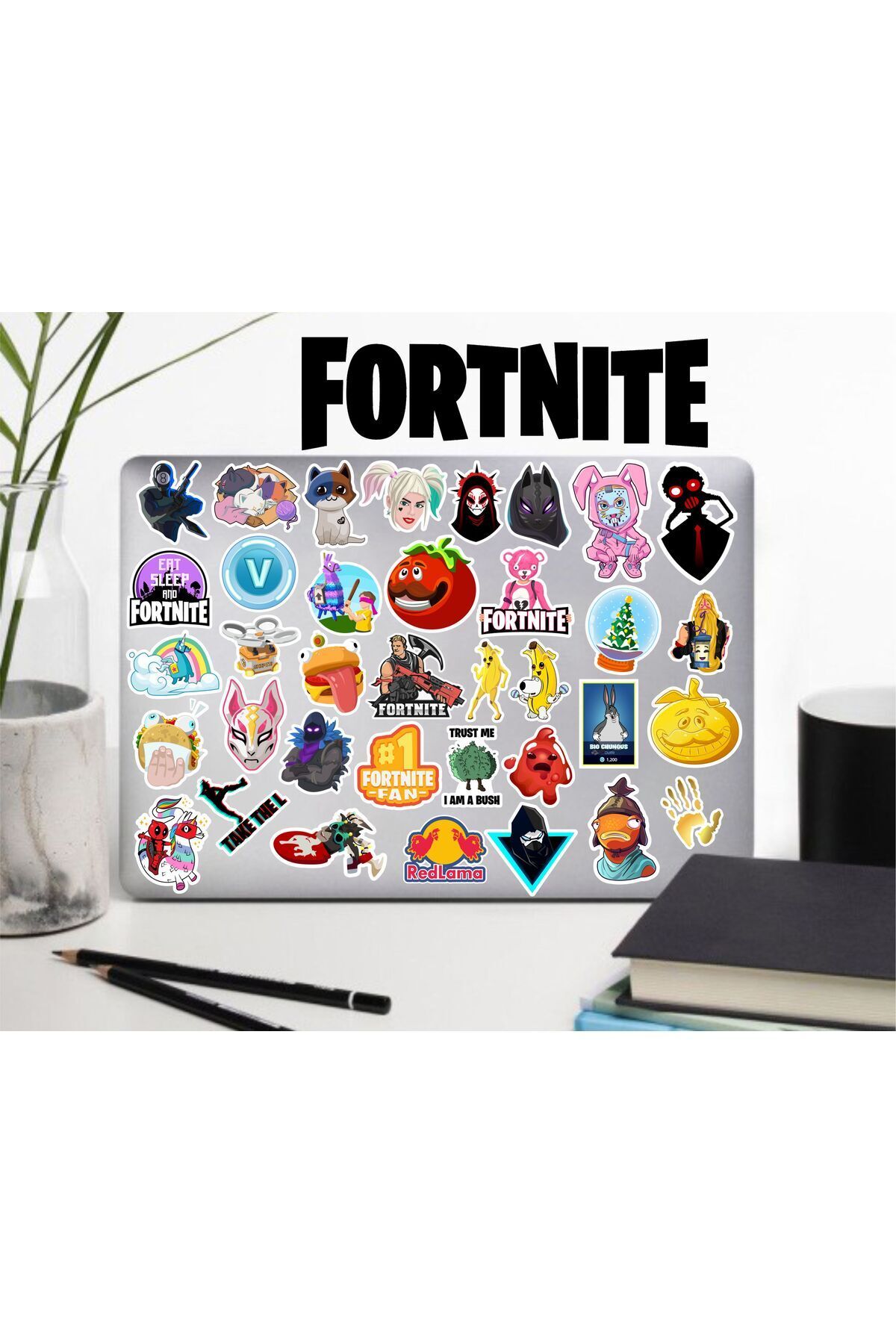 MS Major Selection Fortnite Sticker Telefon Laptop Notebook Tablet Defter Matara Stiker Etiket