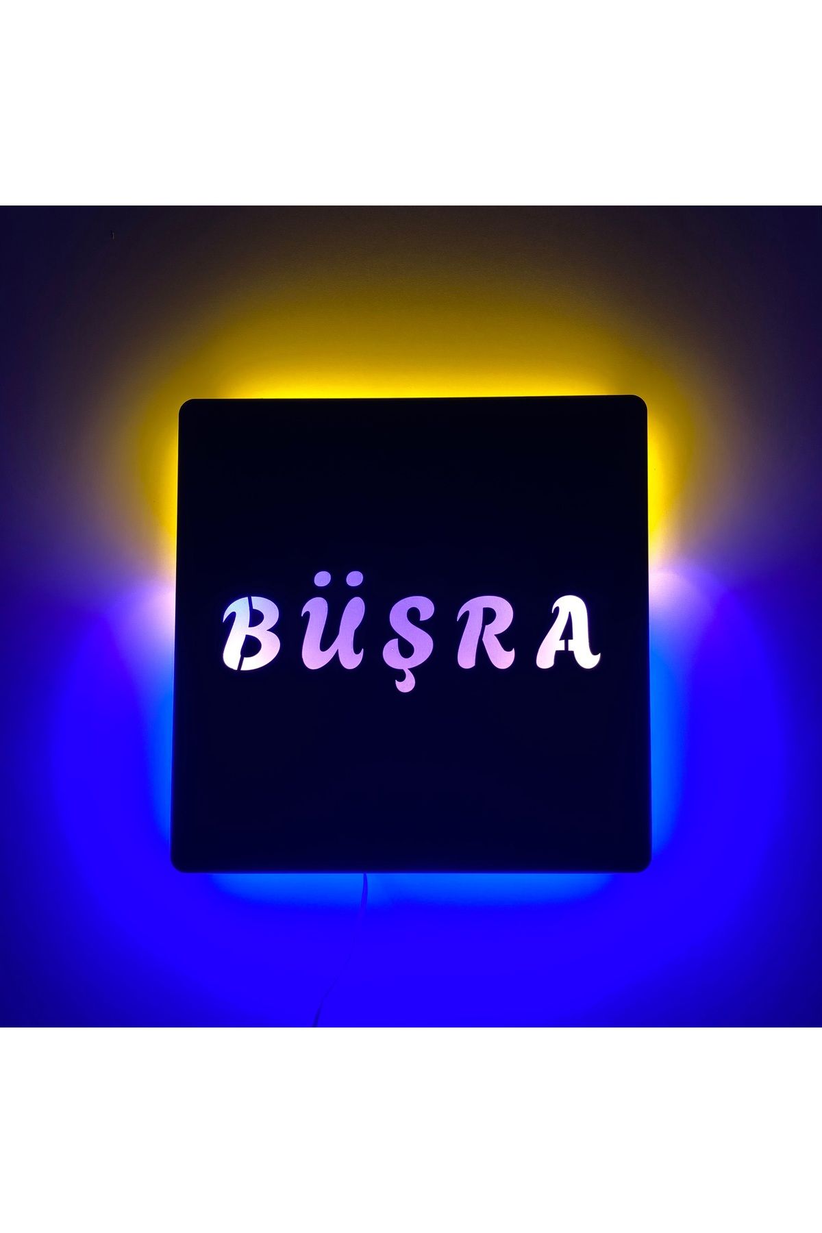 ÖZFA NEON MDF Işıklı Duvar Tablosu 27x27 cm | LED Aydınlatmalı Dekoratif Hediyelik Ahşap Tablo |