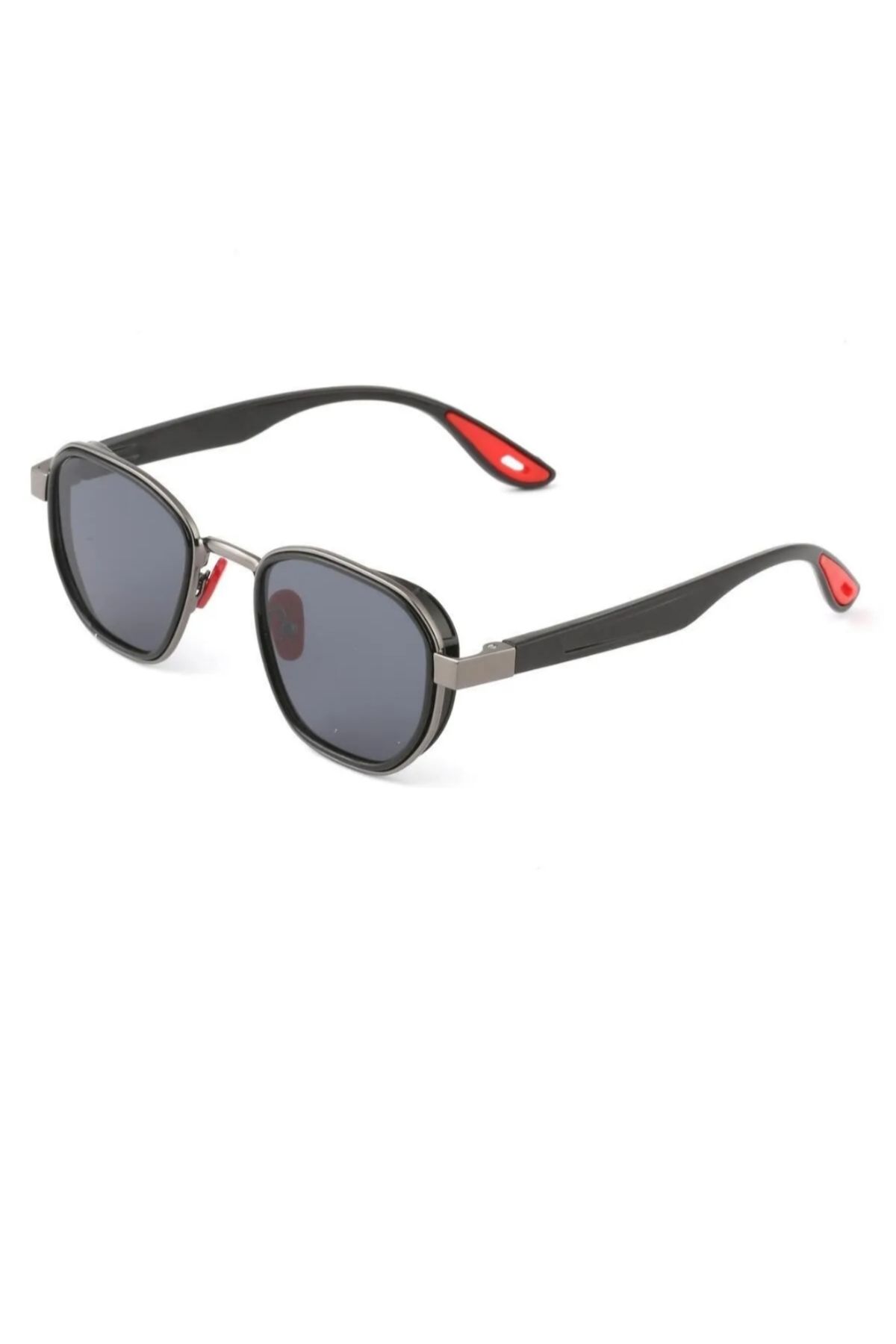 Pierre Lotus Unisex Yüksek Koruma Kalitesi Siyah ve Kırmızı Detaylı Güneş Gözlüğü plg1116