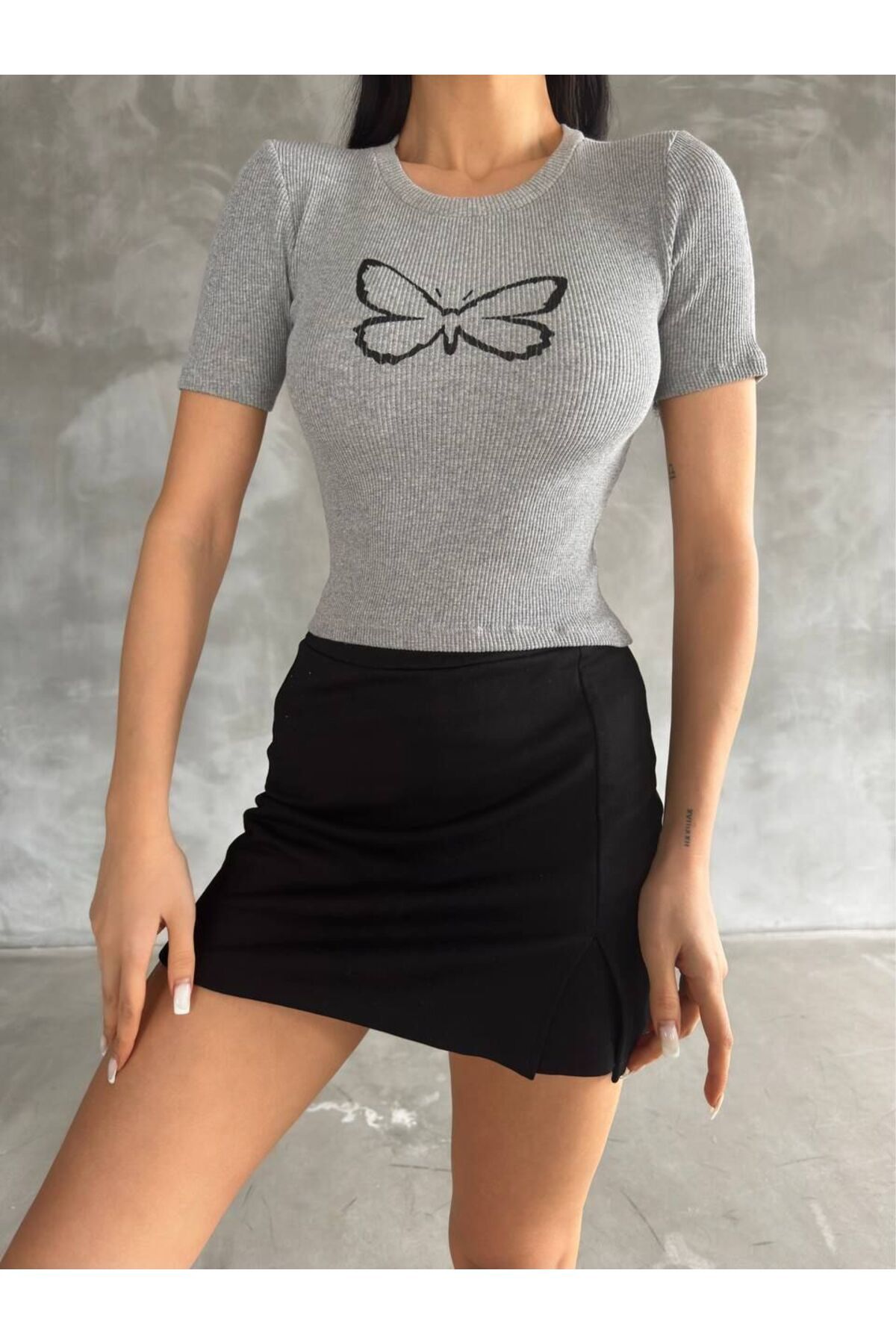 Alparla Boutique Kelebek Baskı T-Shirt