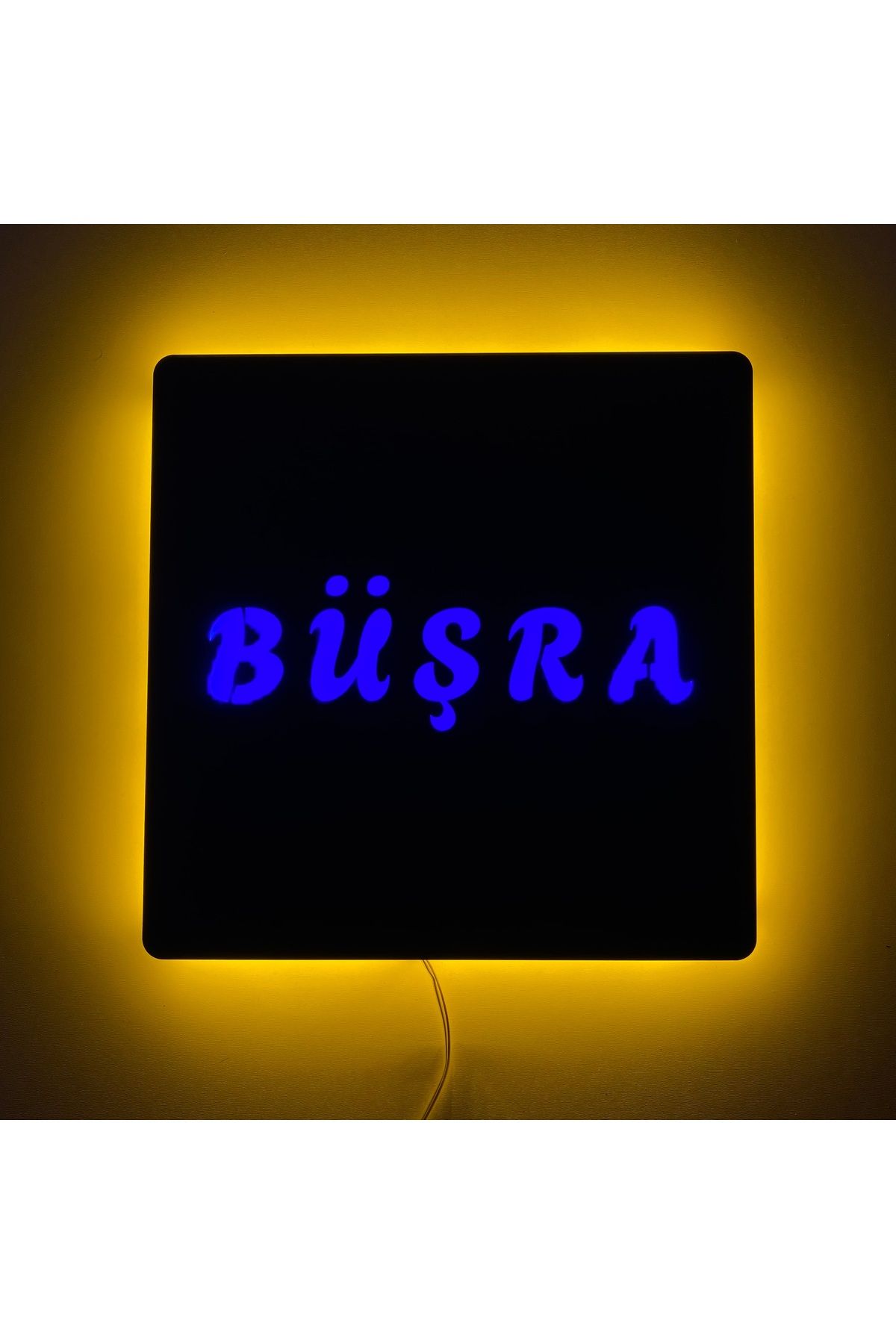 ÖZFA NEON MDF Işıklı Duvar Tablosu 27x27 cm | LED Aydınlatmalı Dekoratif Hediyelik Ahşap Tablo |