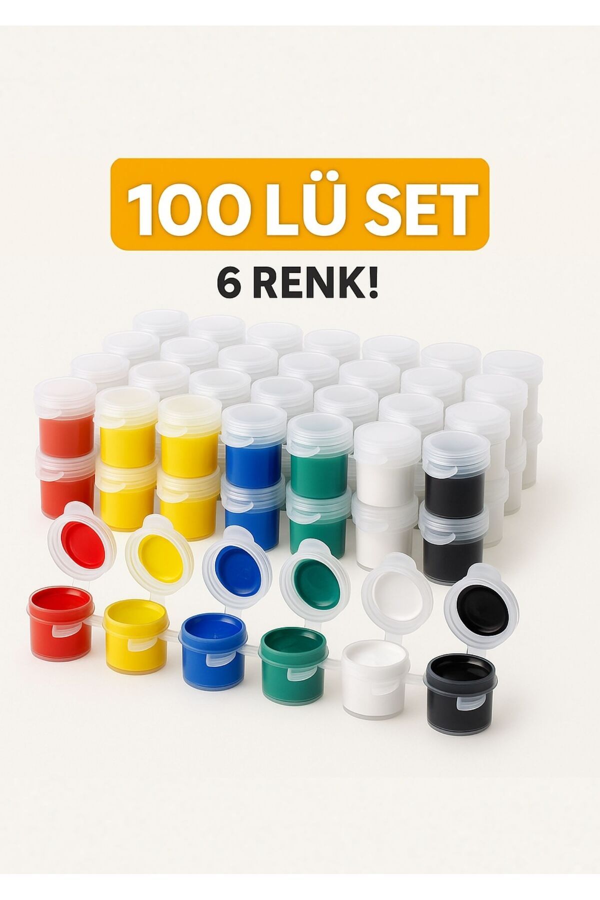 eventopia 100 adet şerit boya-6 renk-3ml