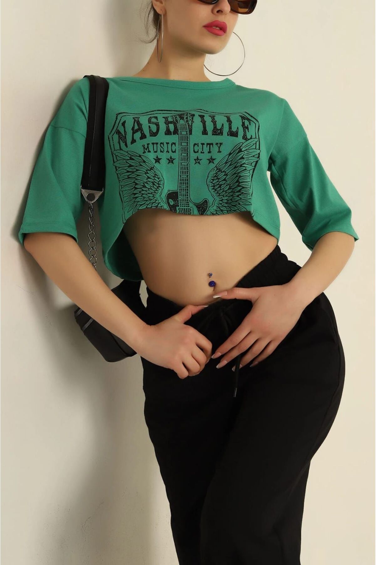 Alparla Boutique Nashville Baskılı Crop